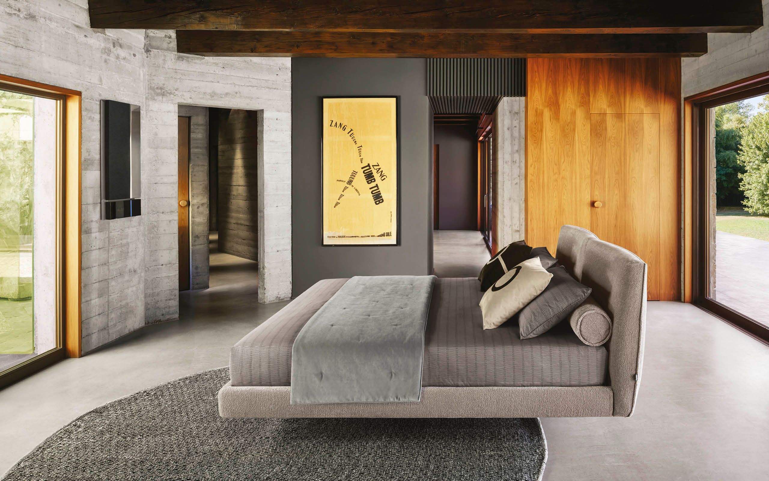 BOOK by Twils - Letto matrimoniale in tessuto con testiera imbottita - 12