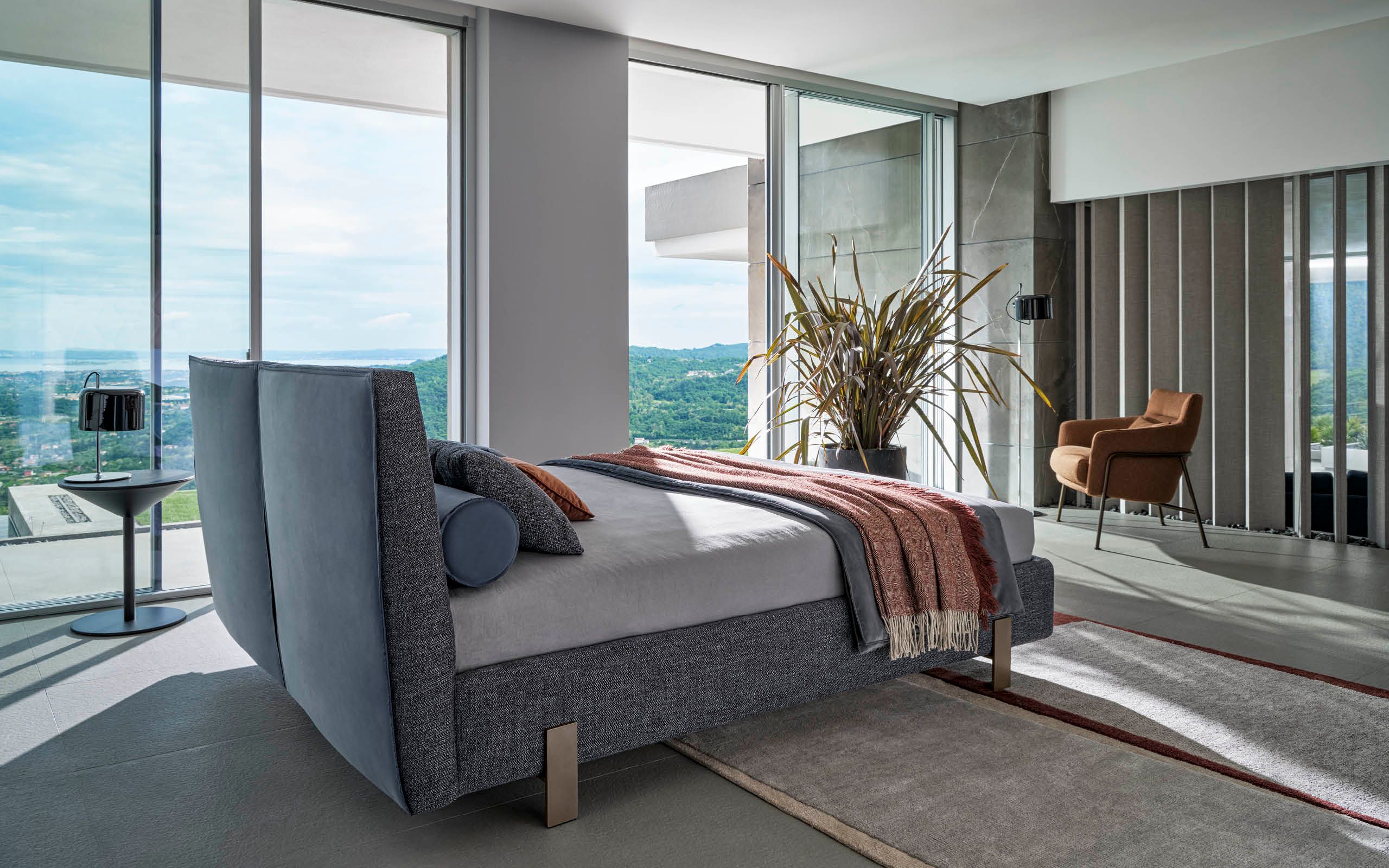 BOOK by Twils - Letto matrimoniale in tessuto con testiera imbottita - 11