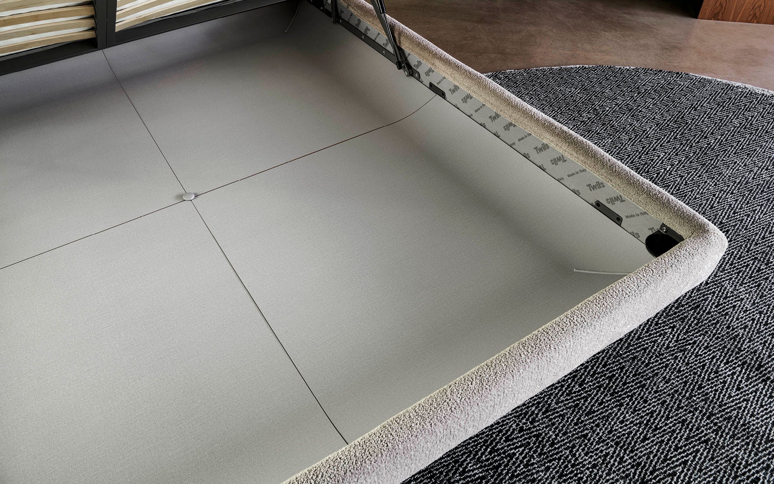 BOOK by Twils - Letto matrimoniale in tessuto con testiera imbottita - 14