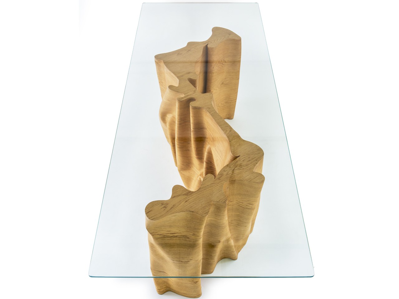 Rectangular wood and glass living room table UNA By Secondome Edizioni