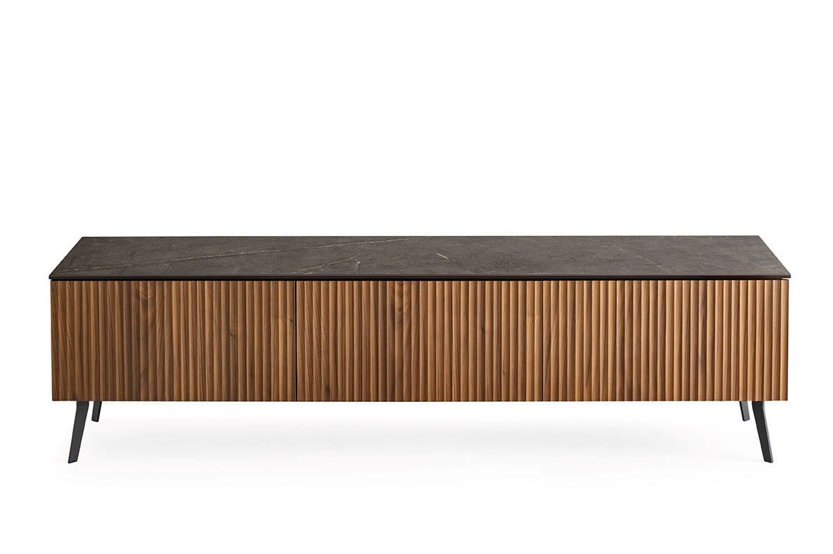 UNIVERSAL Low wooden TV with doors By Calligaris design