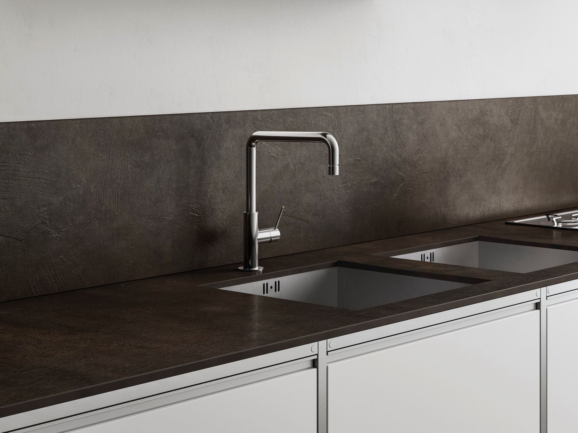 URBAN ANTRACITE by Sapienstone - Top cucina in gres porcellanato effetto cemento