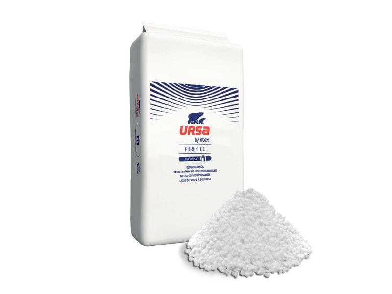 URSA PUREFLOC  by URSA - Lana minerale bianca in fiocchi per insufflaggio