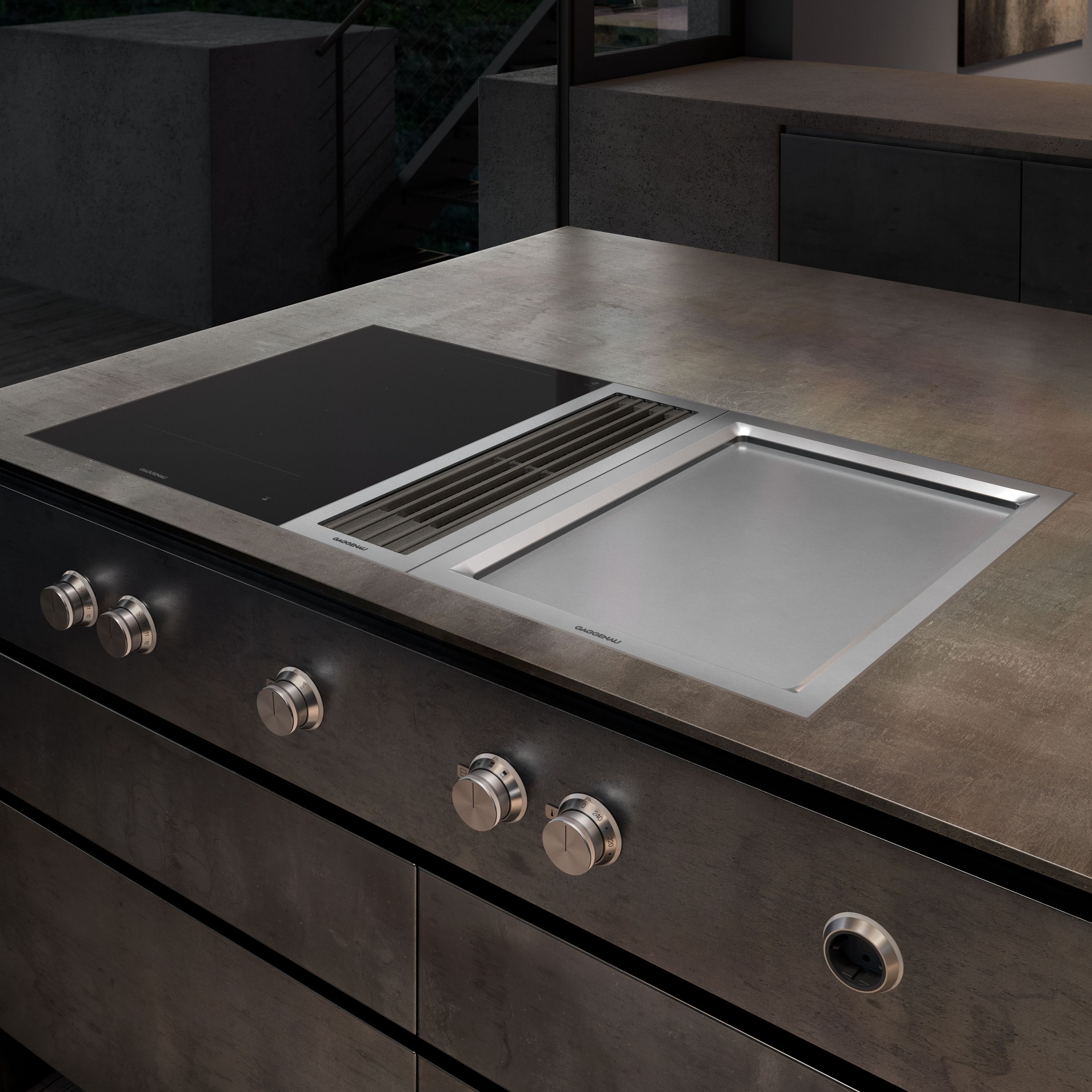 VARIO VP414115 Flushmount teppanyaki stainless steel hob By Gaggenau