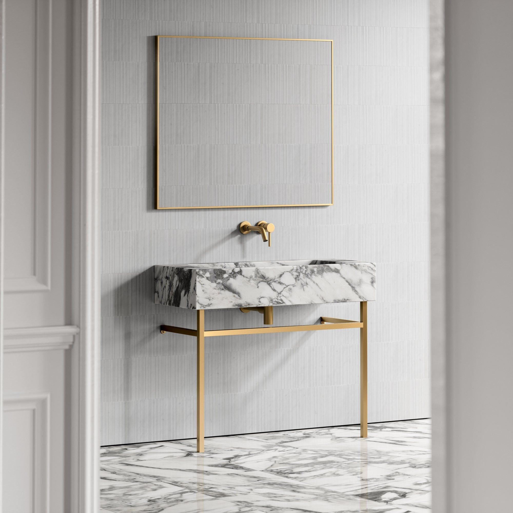 VERNANTE Arabescato marble console sink By LUSSO