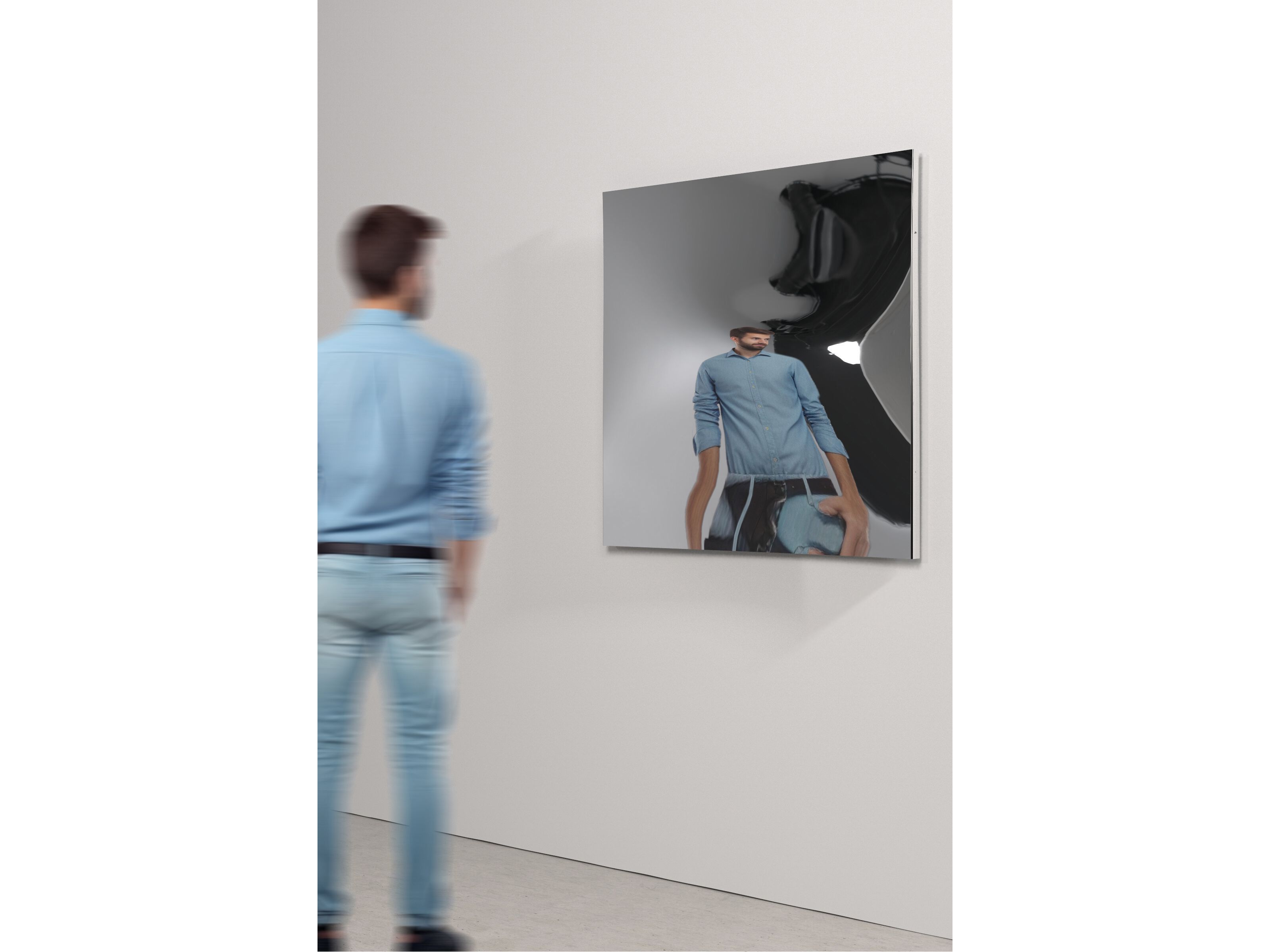 DISTORTING MIRROR 94x94 by VIDAME EDITIONS - Specchio deformante quadrato - 2