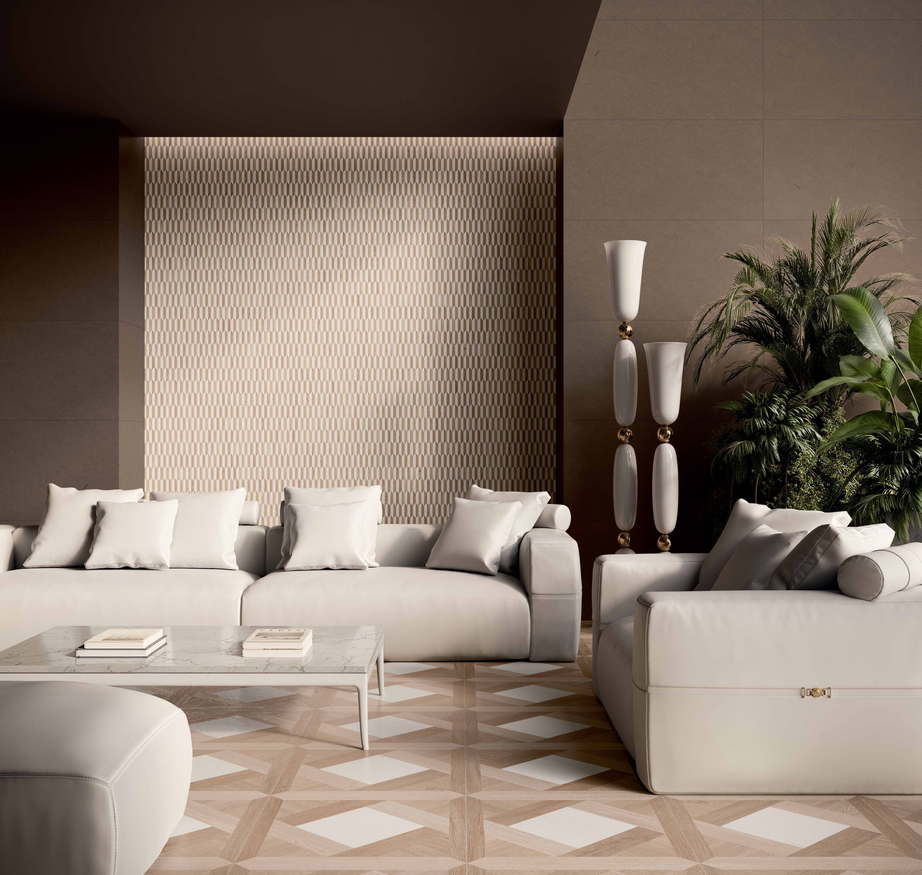 LEATHERWOOD CUIR CHOCOLATE by Versace Ceramics - Pavimento/rivestimento in gres porcellanato effetto pelle - 2