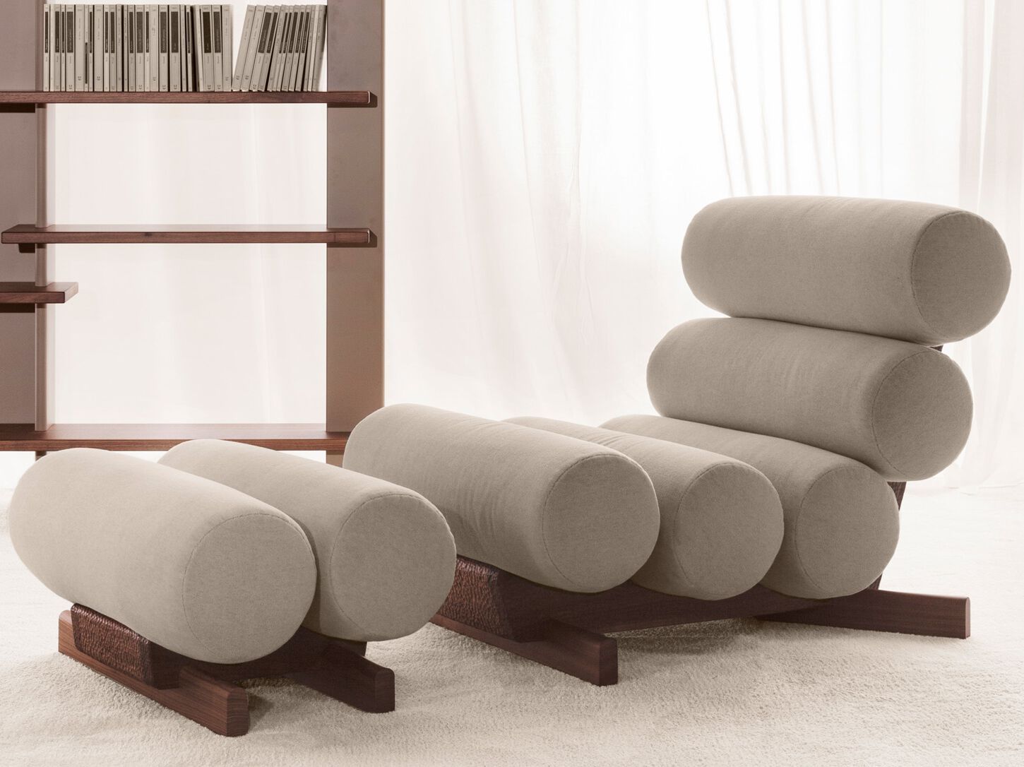 1480 SOFIA by Vibieffe - Poltrona sfoderabile con poggiapiedi