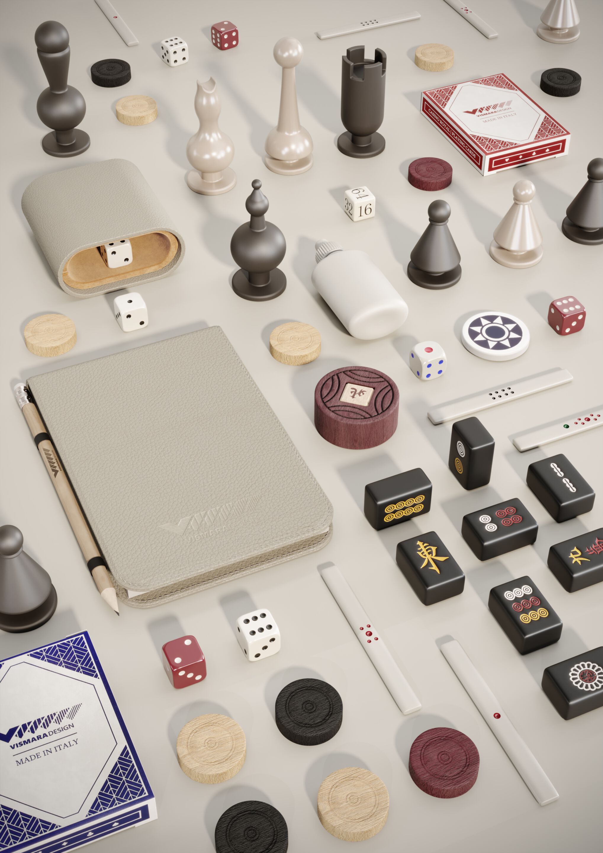 ENIGMA by Vismara Design - Tavolo da backgammon quadrato in legno - 13