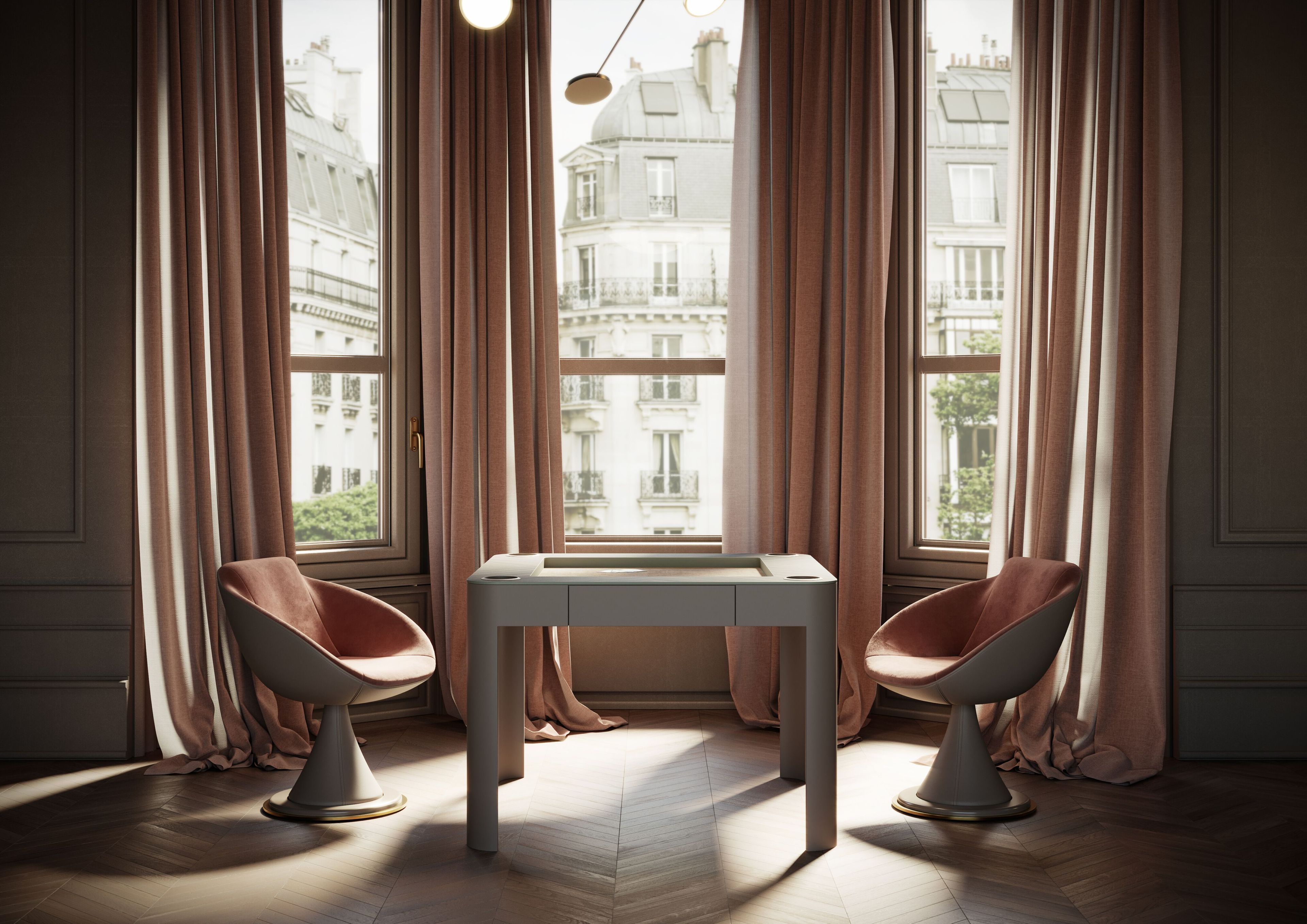 ENIGMA by Vismara Design - Tavolo da backgammon quadrato in legno - 3