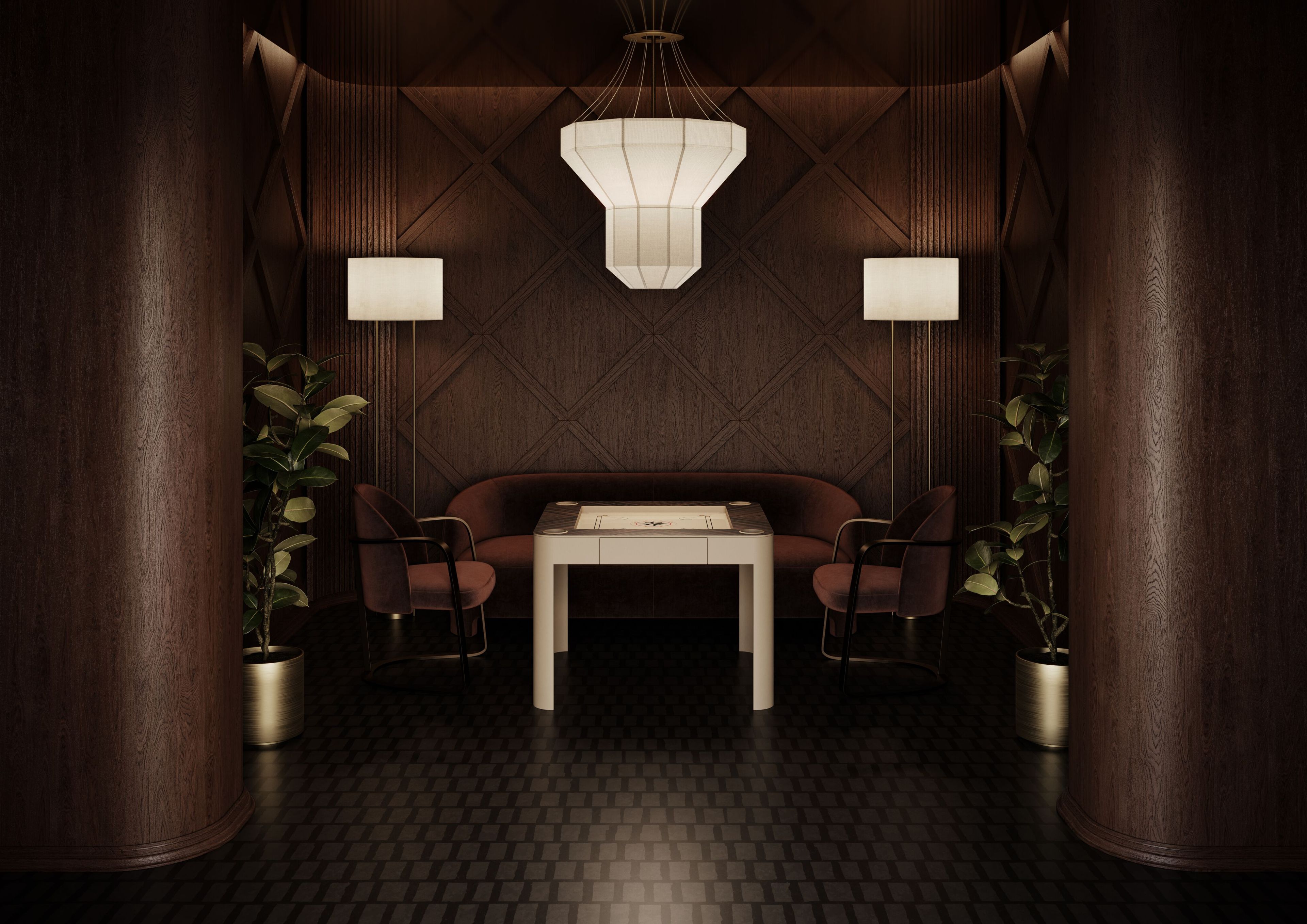 ENIGMA by Vismara Design - Tavolo da backgammon quadrato in legno - 7