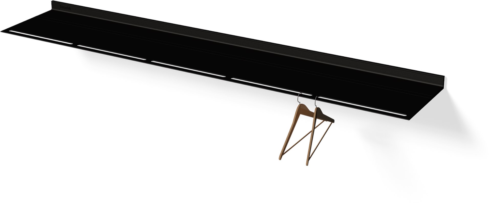 Targhetta In Alluminio Per Appendiabiti 'Garde Robe' - 160x40x1.5 Mm, Autoadesiva, Finitura Anodizzata Nera Opaca