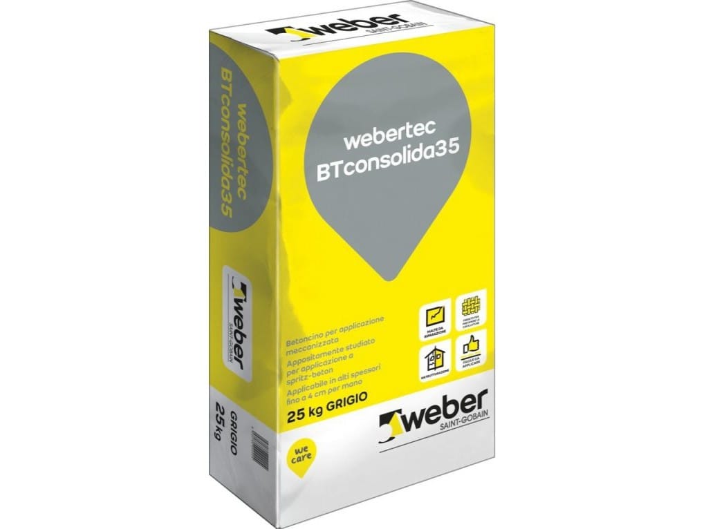 WEBERTEC BT CONSOLIDA35 by Saint-Gobain - Weber - Betoncino per applicazione meccanizzata fibrato