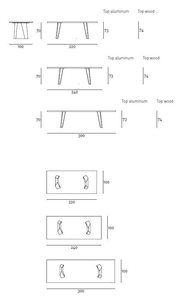 WEDGE Rectangular table By Living Divani | design Arik Levy