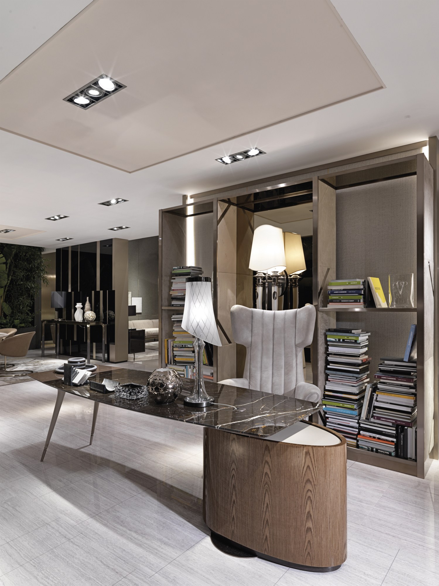WILSHIRE Marble writing desk with drawers By Visionnaire | design Steve ...