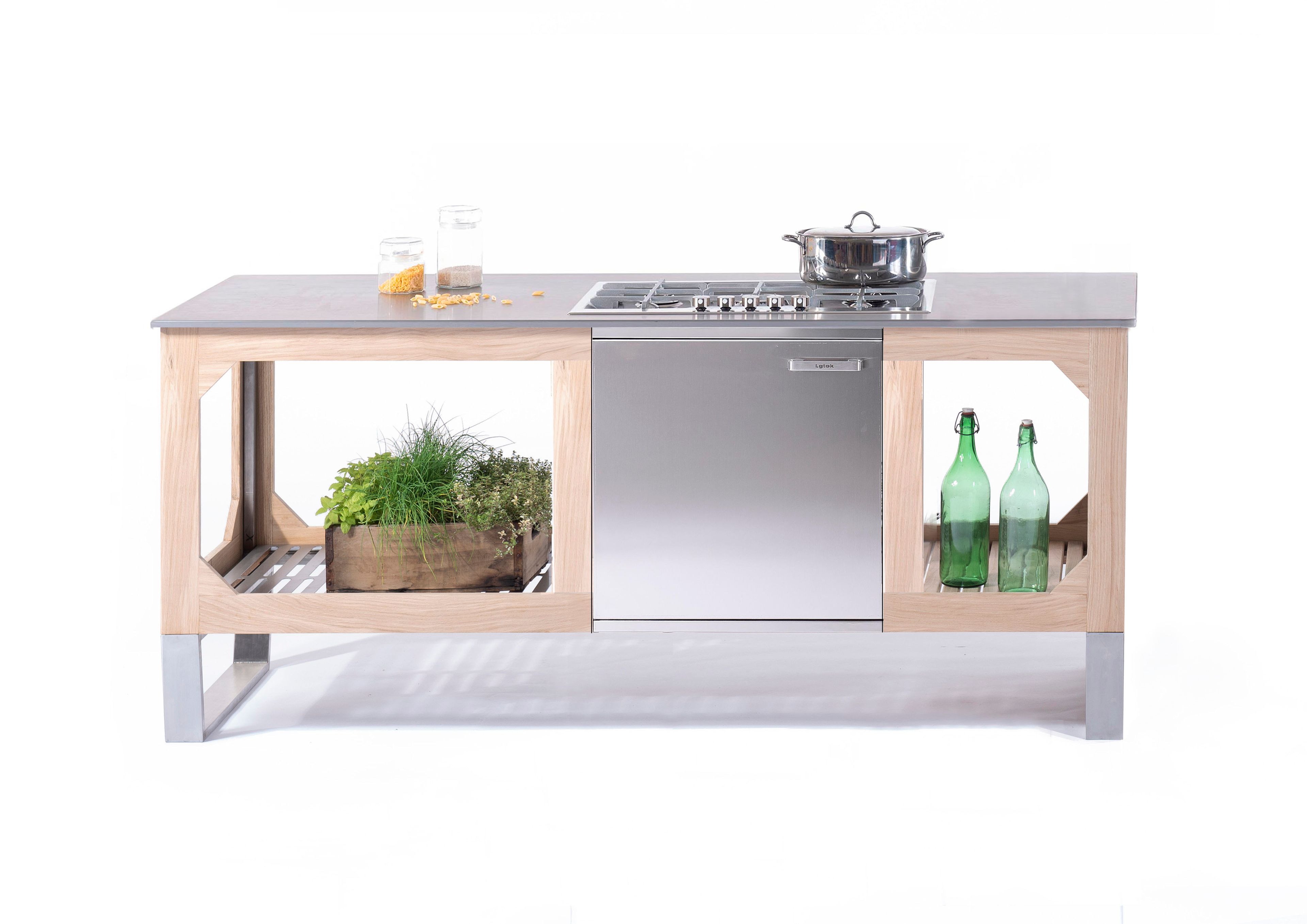 Steel and wood indoor/outdoor kitchen WINDOW C1+C3 By Lgtek