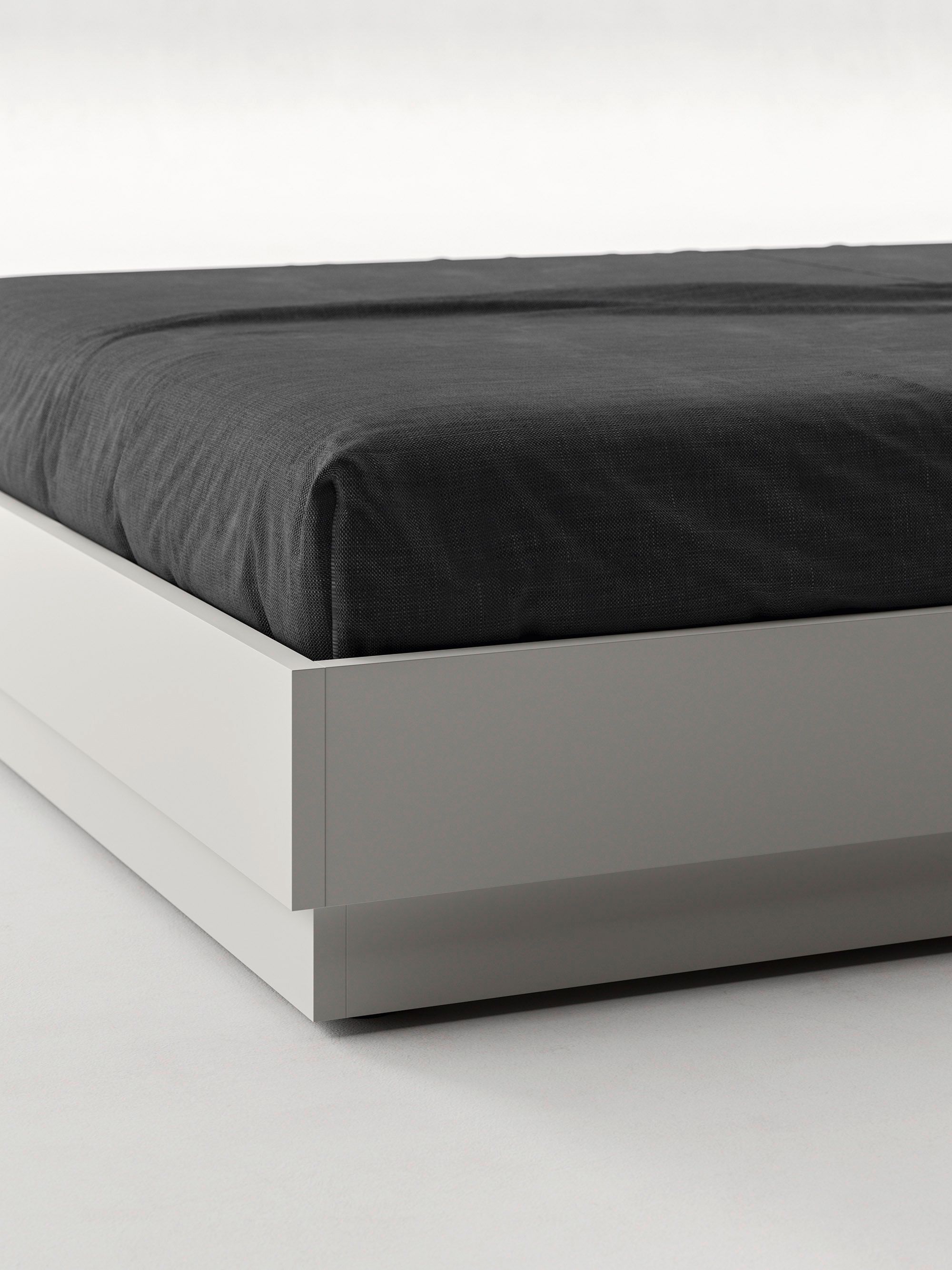 WING Double bed with upholstered headboard By Zalf design R&S Zalf