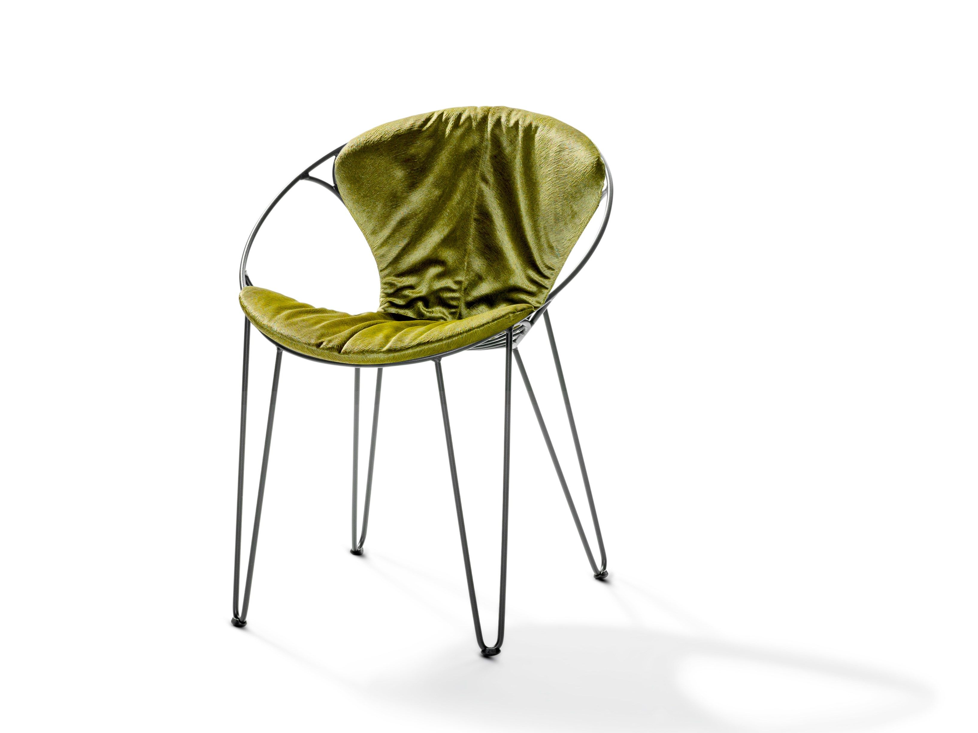 WIRE Upholstered stackable fabric chair By Joli design Mathias De Ferm