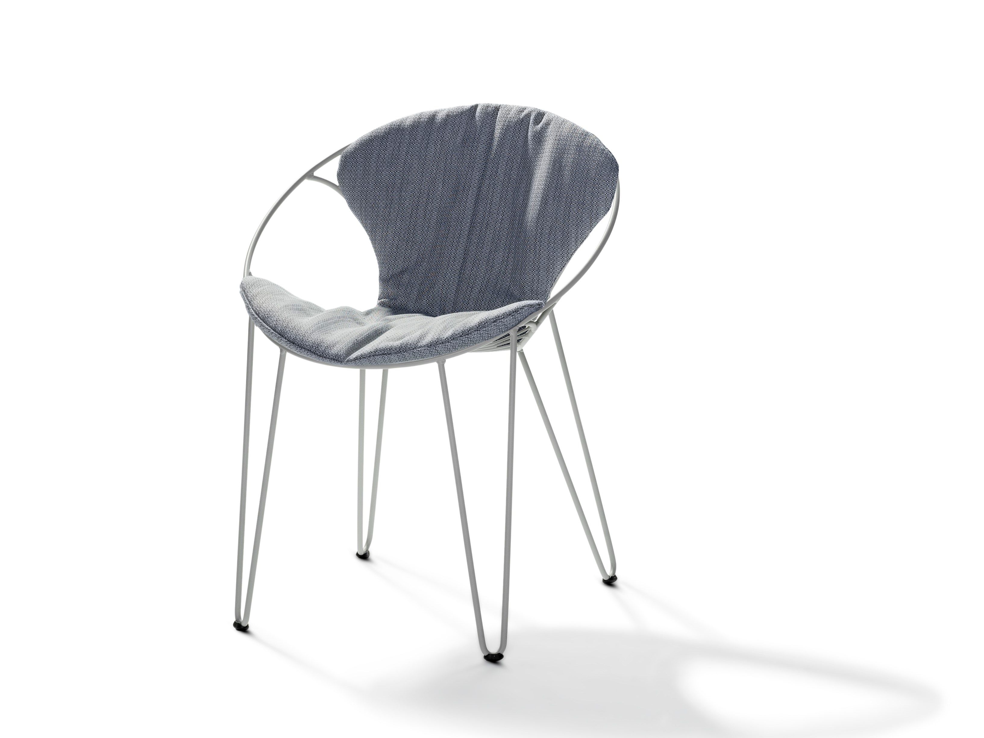 WIRE Upholstered stackable fabric chair By Joli design Mathias De Ferm