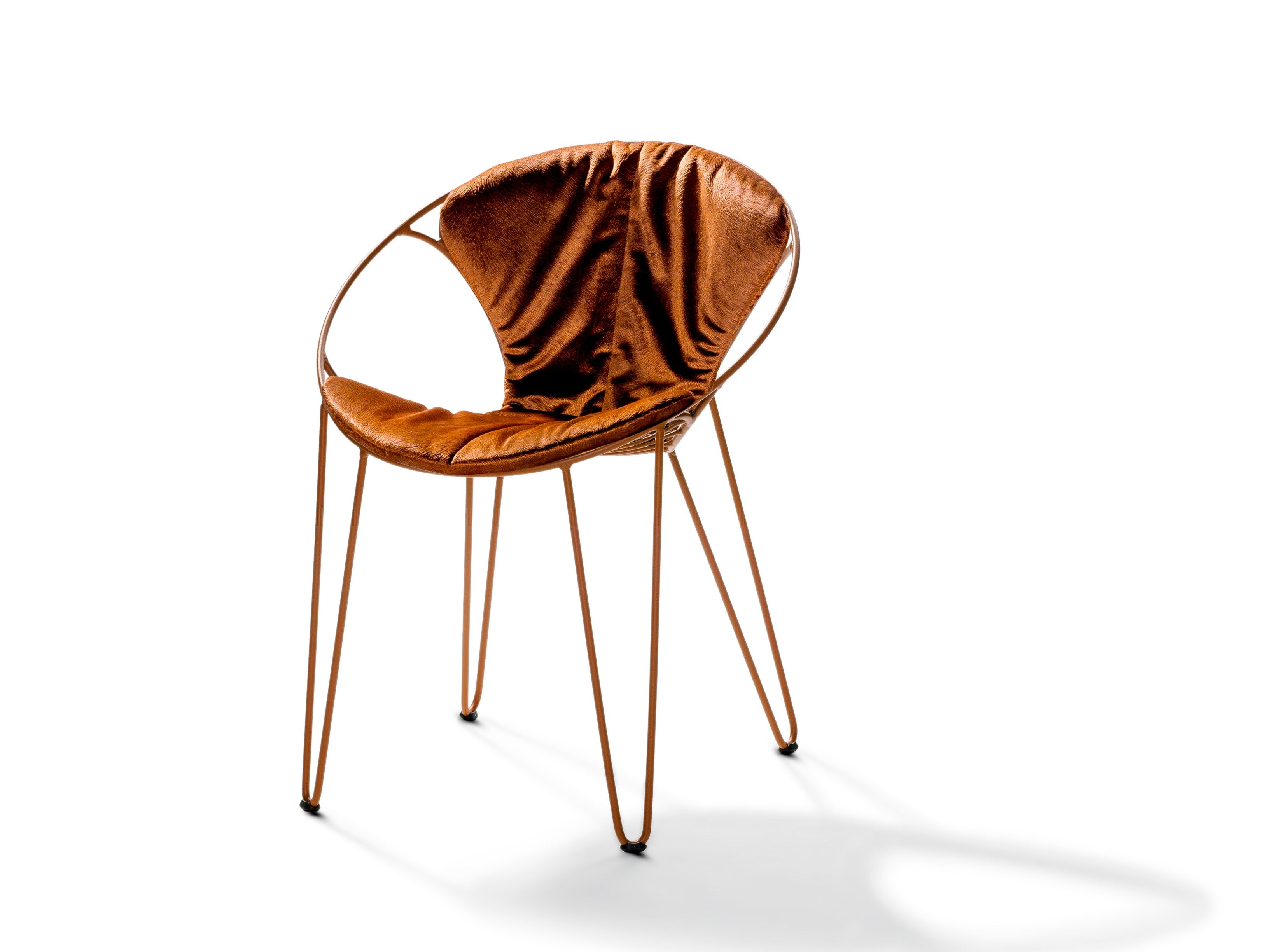 WIRE Upholstered stackable fabric chair By Joli design Mathias De Ferm