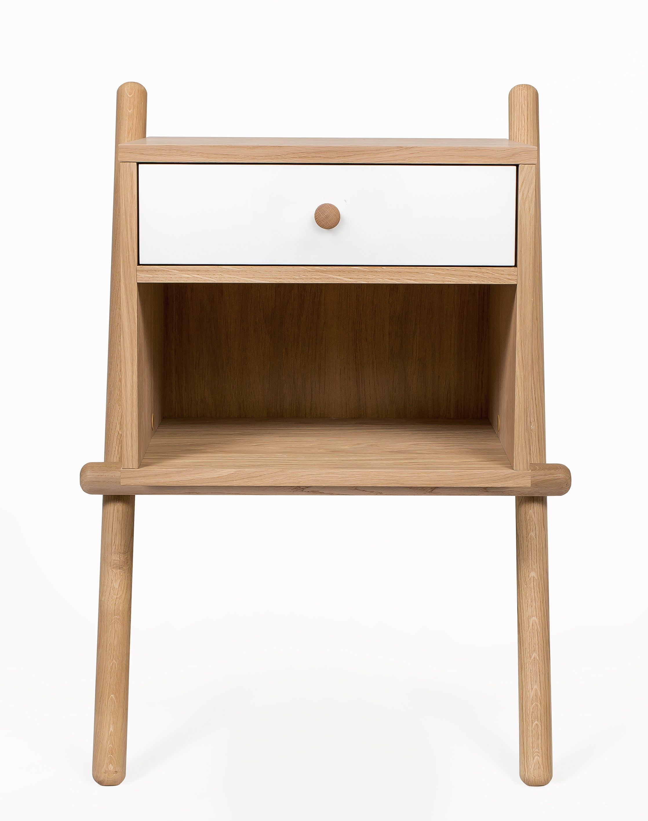 Wood veneer bedside table with drawers WIRU 1D Wiru Collection By Woodman