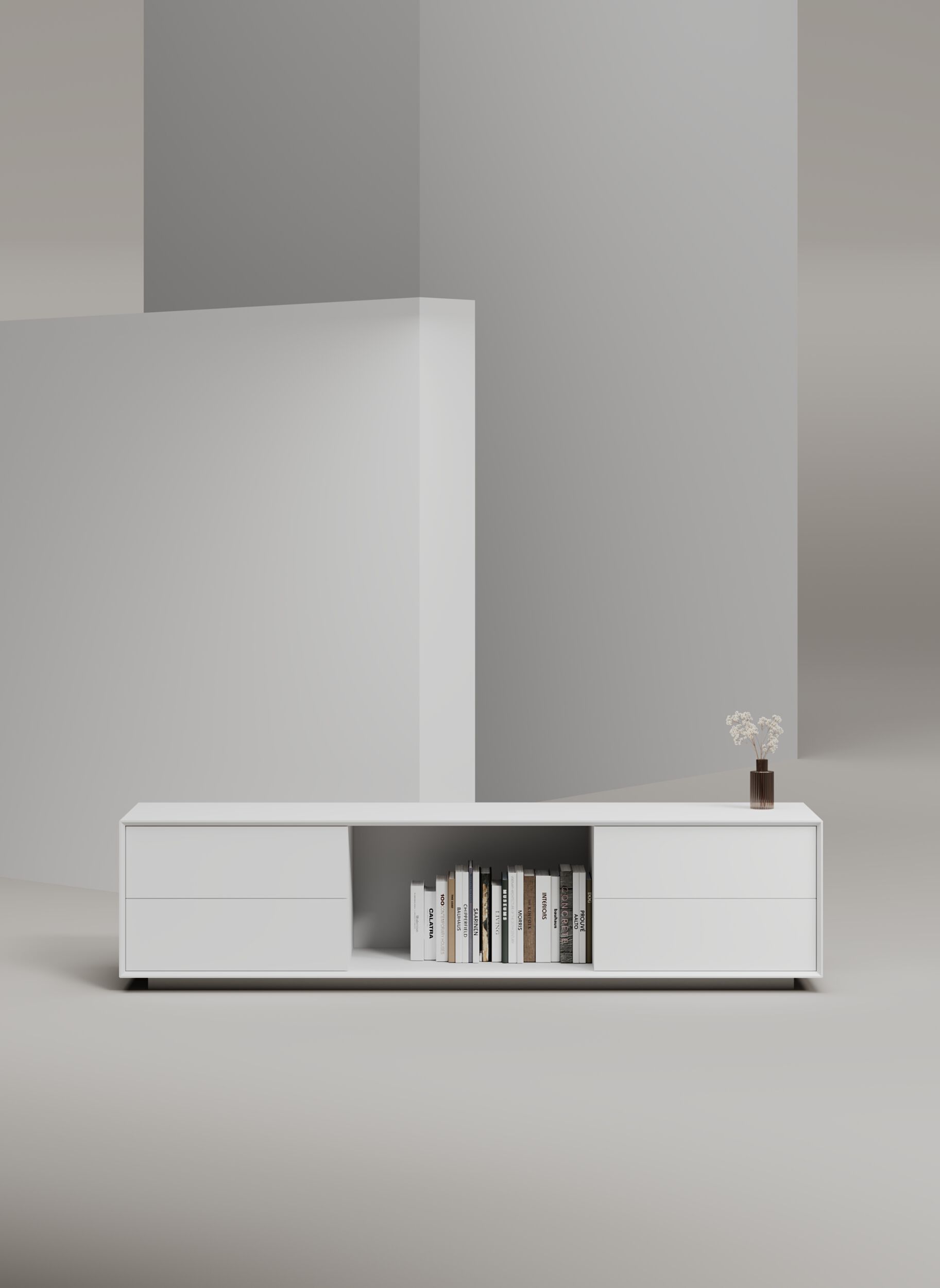 EDGE MULBERRY CHAMFERED by WORKSPACE - Mobile ufficio basso in legno con cassetti - 23