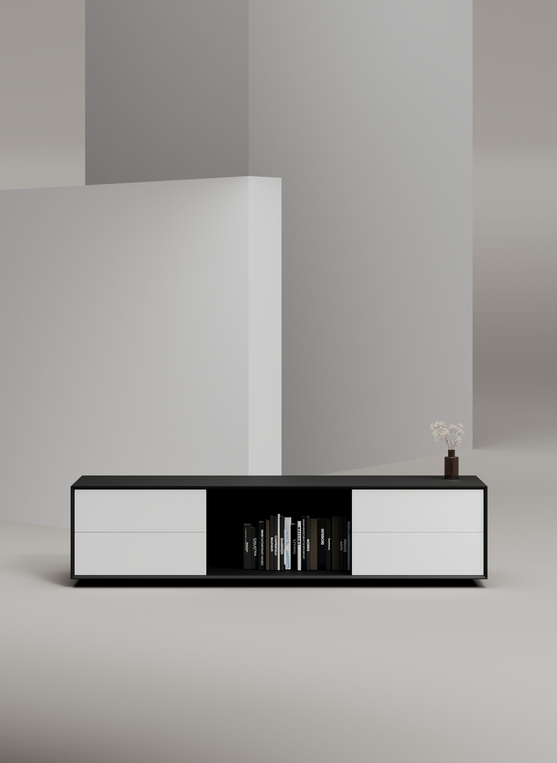 EDGE MULBERRY CHAMFERED by WORKSPACE - Mobile ufficio basso in legno con cassetti - 16