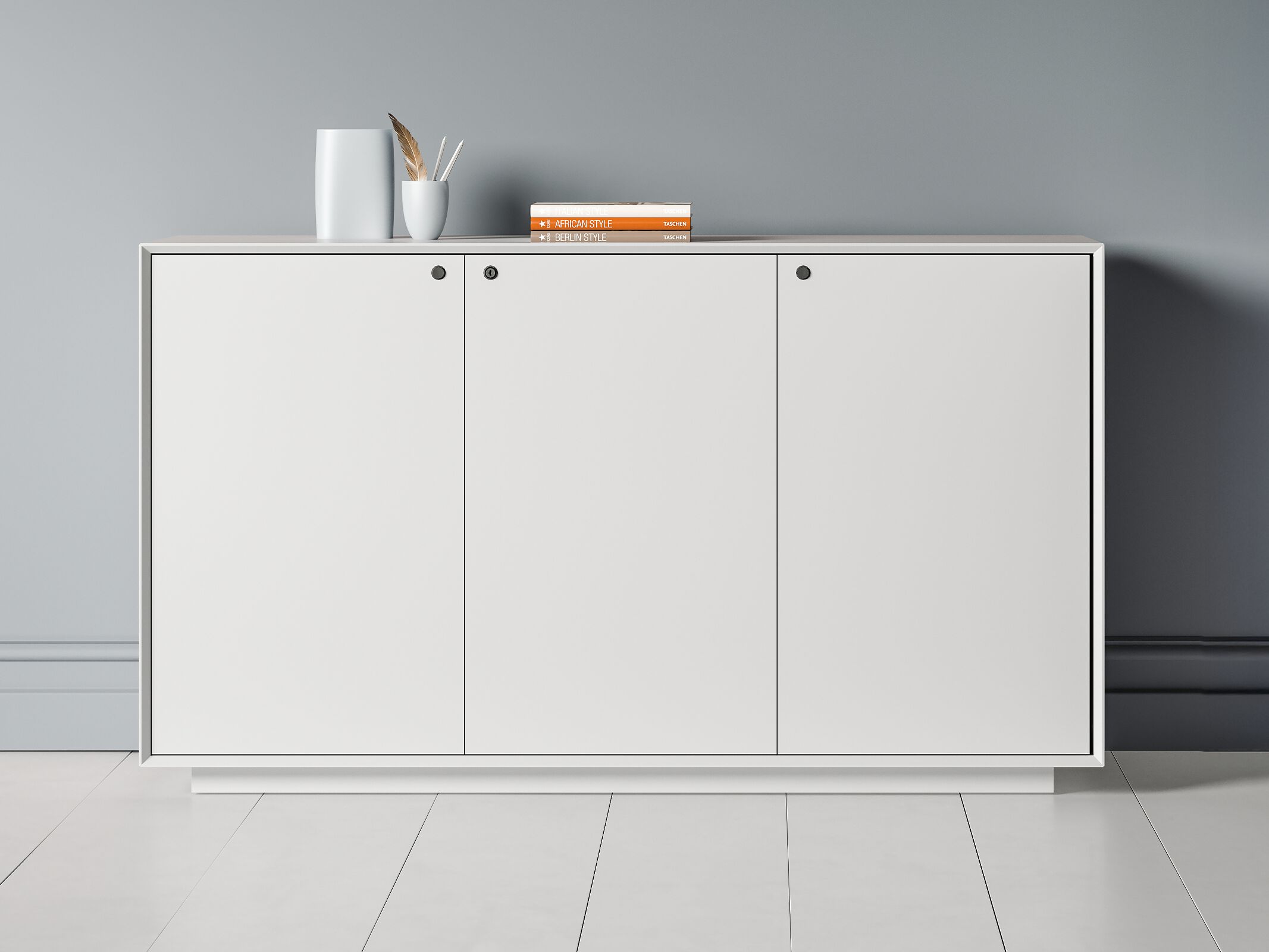 EDGE by WORKSPACE - Mobile ufficio basso in legno con ante a battente