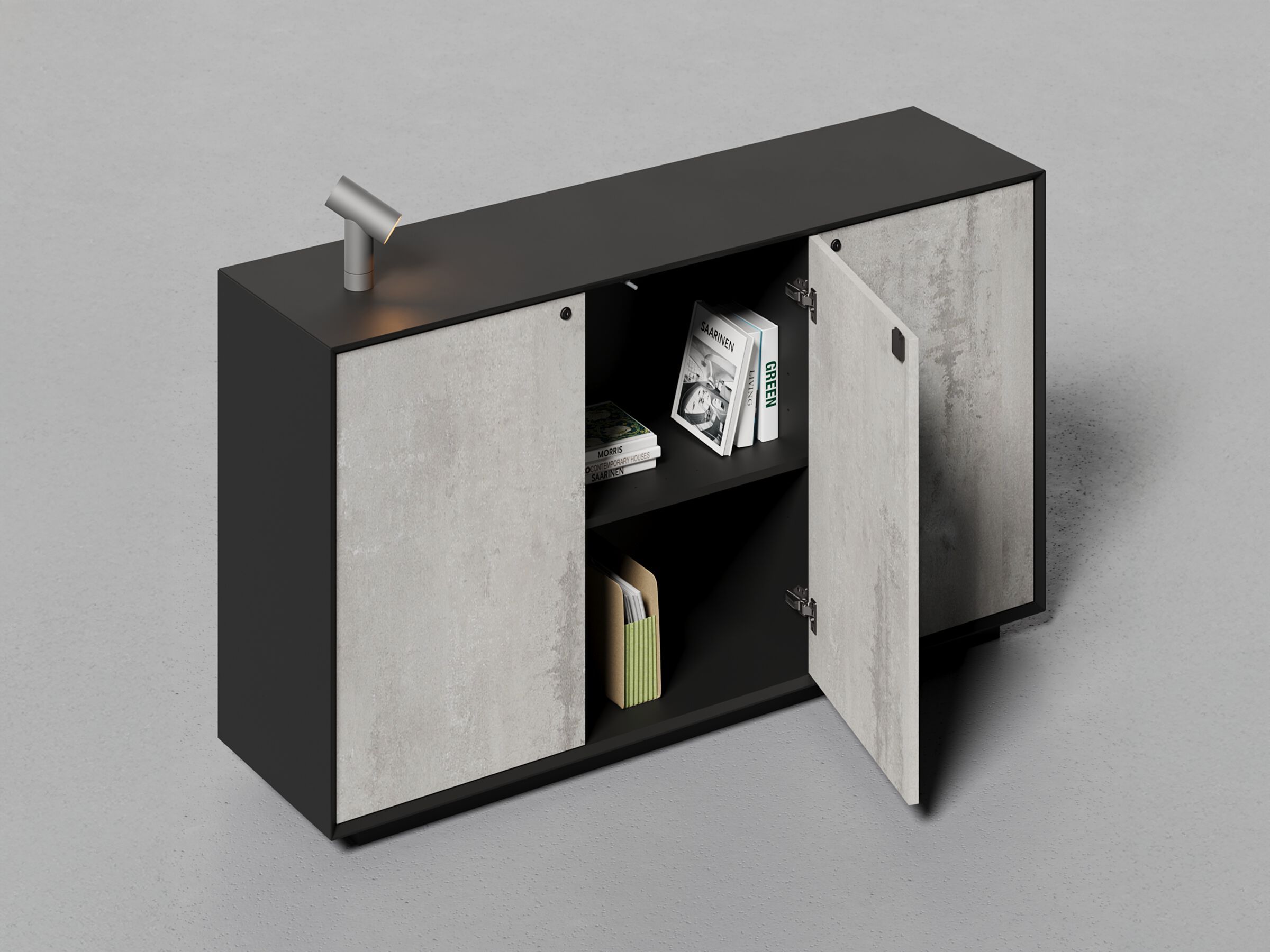 EDGE by WORKSPACE - Mobile ufficio basso in legno con ante a battente - 3