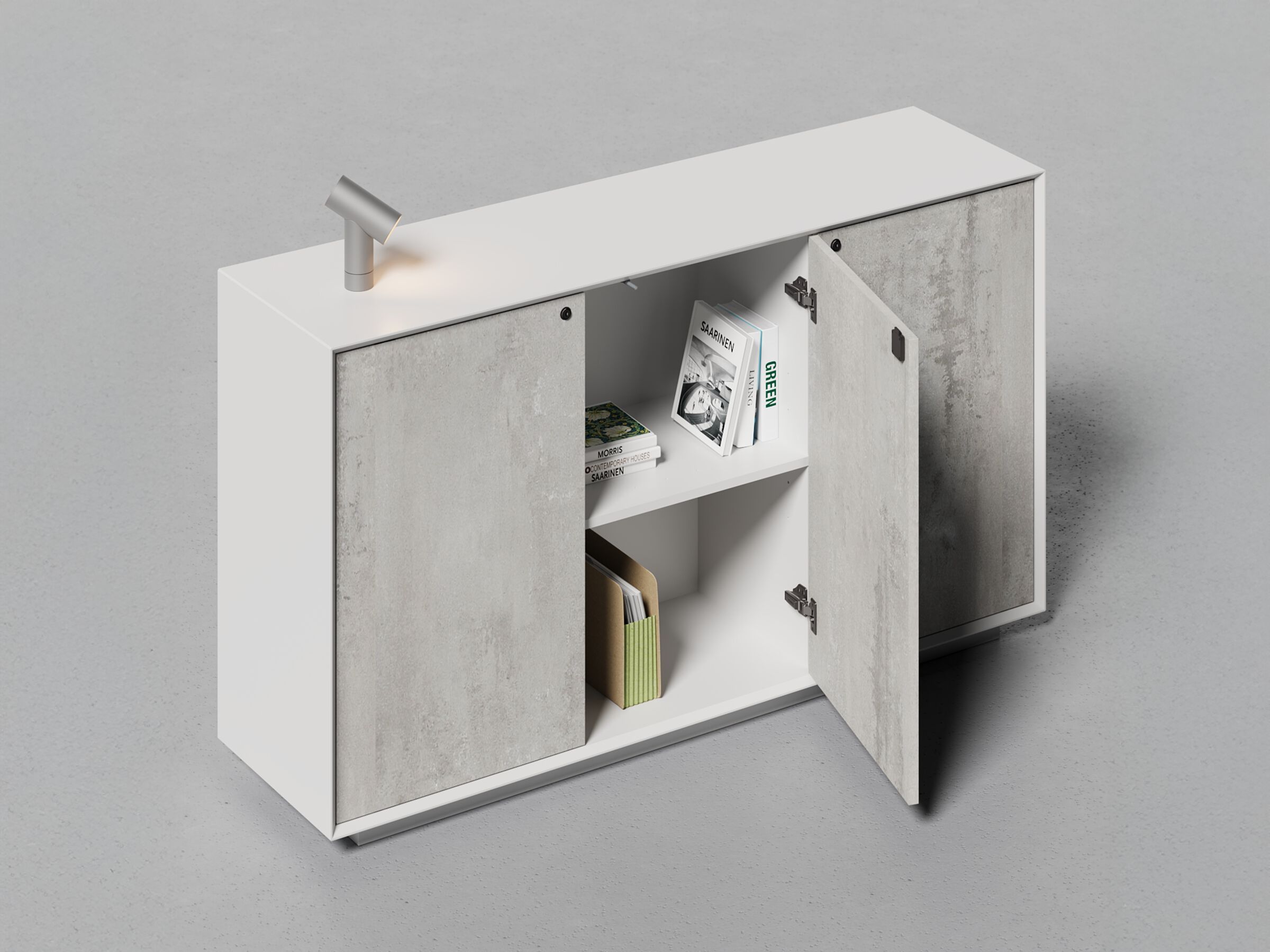 EDGE by WORKSPACE - Mobile ufficio basso in legno con ante a battente - 2