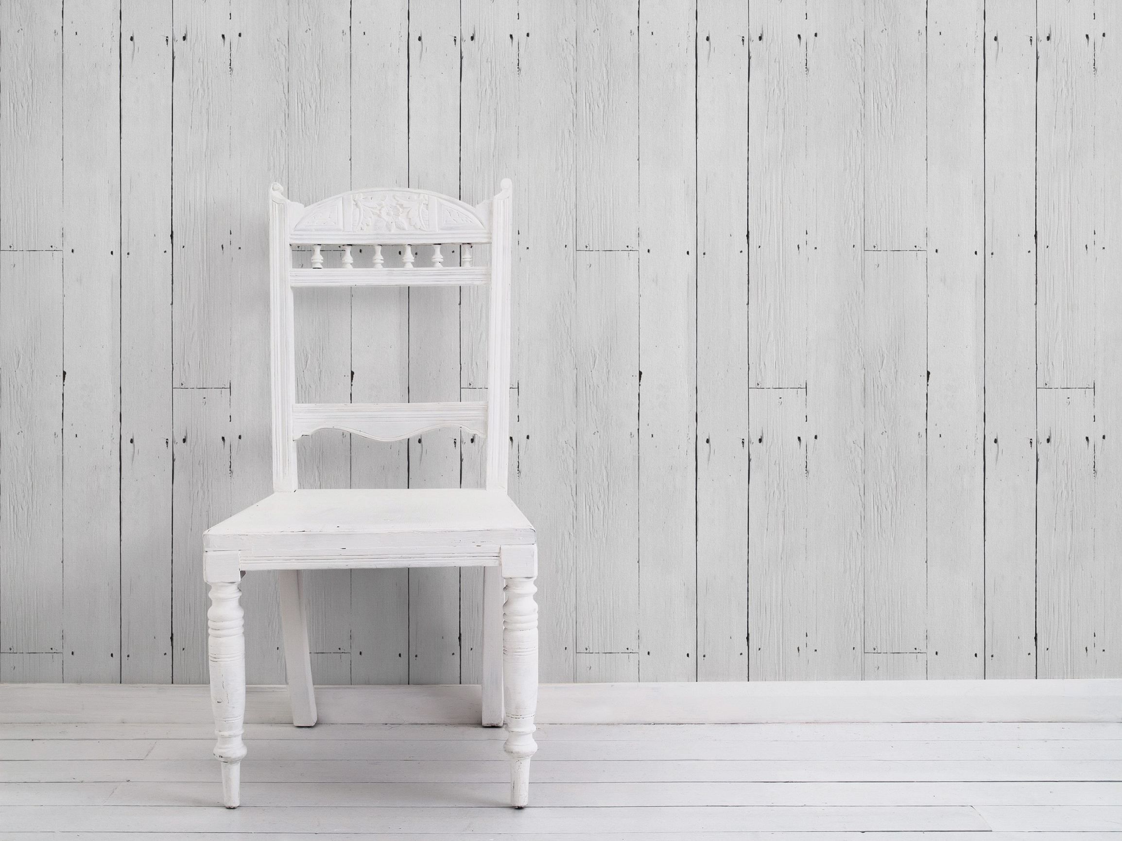 WHITE PLANK Wood effect vinyl wallpaper By Mineheart design Young