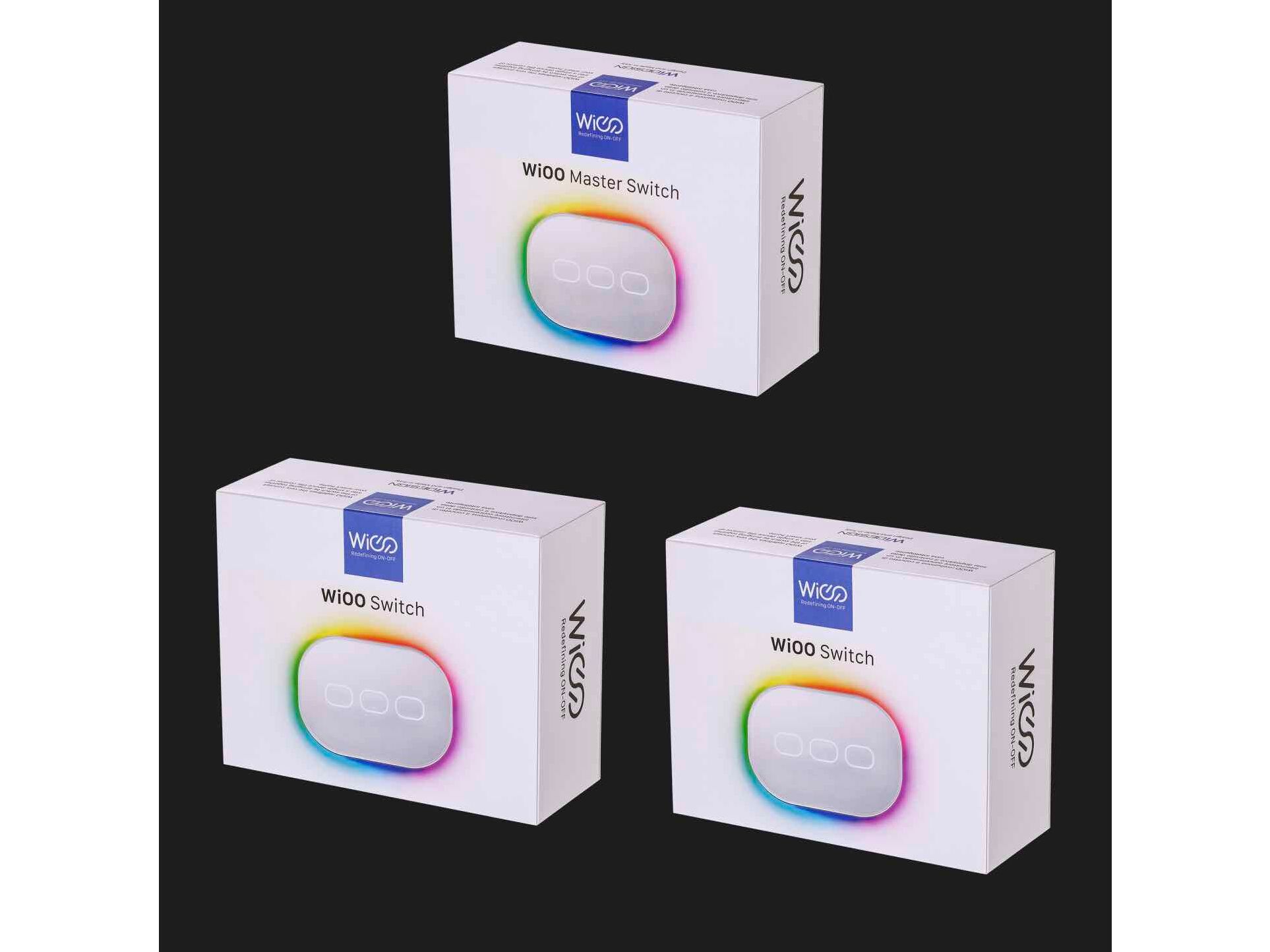 WIOO MULTIPACK (3 PEZZI) by WiDesign - Interruttore Smart in vetro e ABS