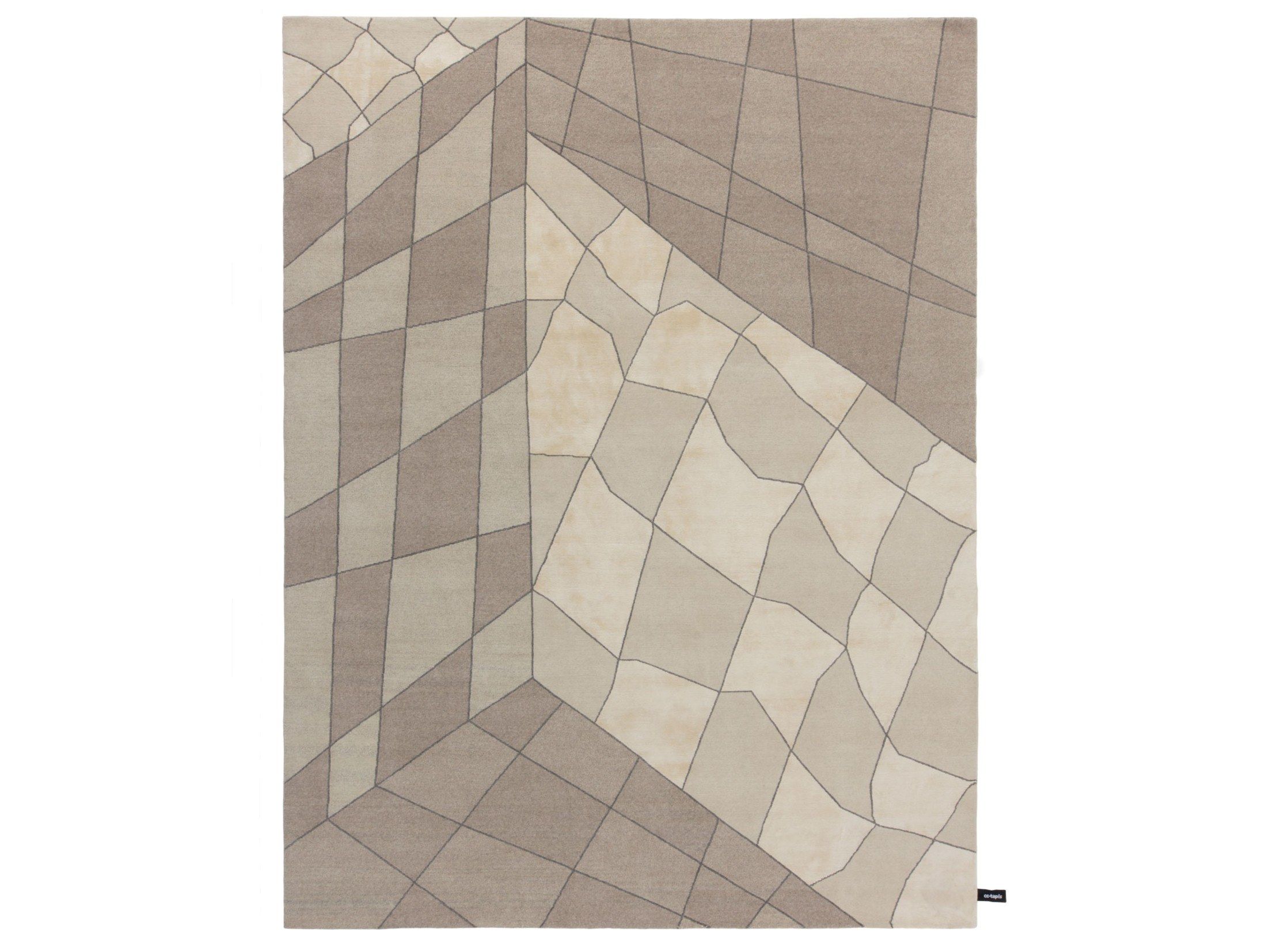 XEQUER C UNDYED by cc-tapis - Tappeto a motivi rettangolare fatto a mano in cotone