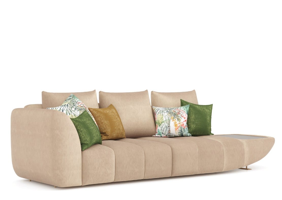 Fabric sofa with integrated magazine rack YUCCA By Aquinos Collection