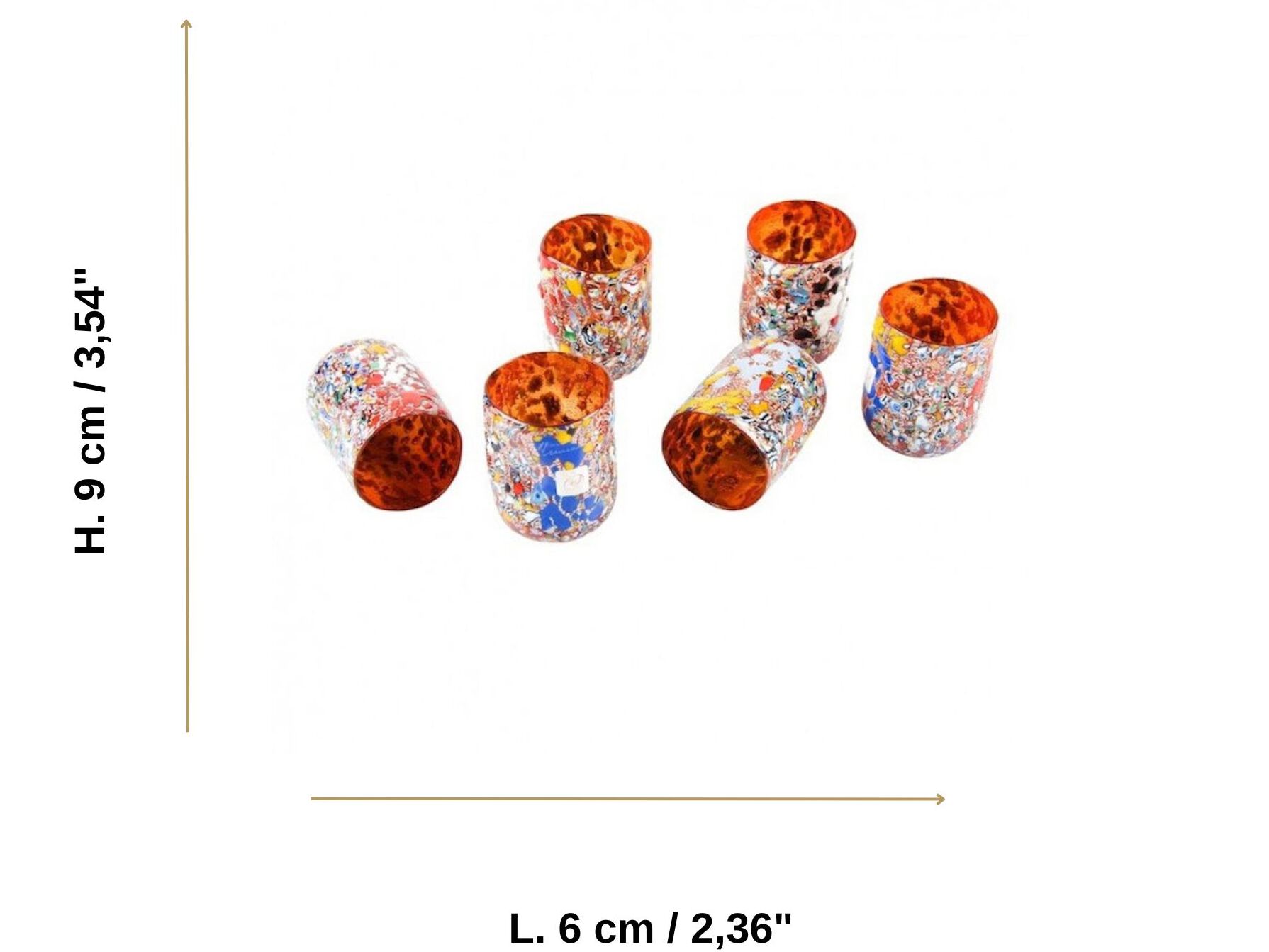 Set di bicchieri in rame puro al 100% bicchieri d'acqua martellati a