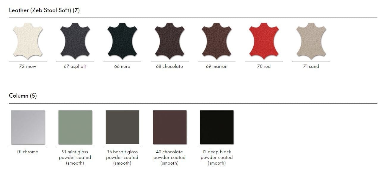 Heightadjustable leather stool with footrest ZEB STOOL GYM Zeb Stool