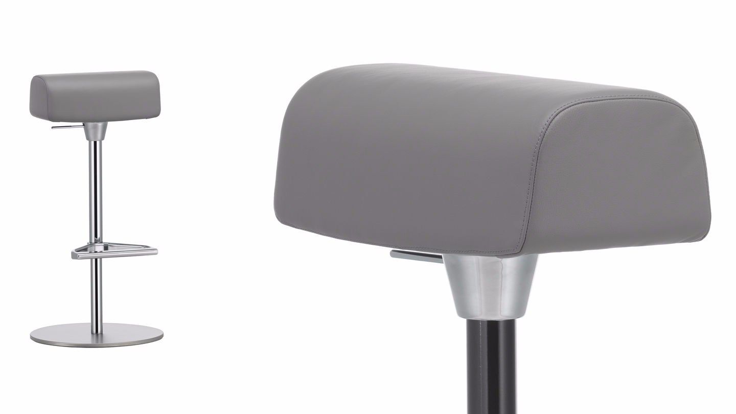 Heightadjustable leather stool with footrest ZEB STOOL GYM Zeb Stool