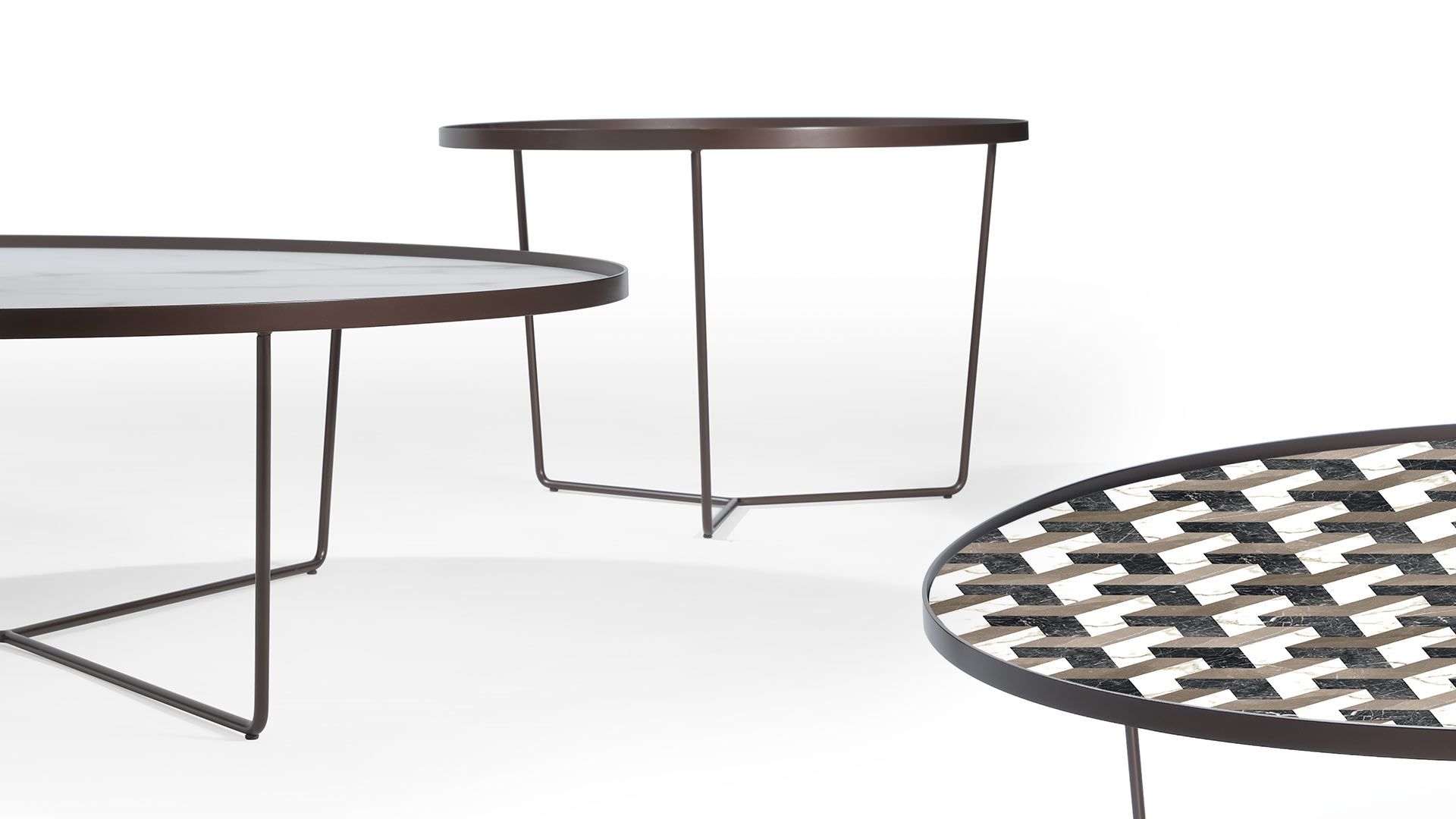 ZENO Round glass coffee table By Reflex