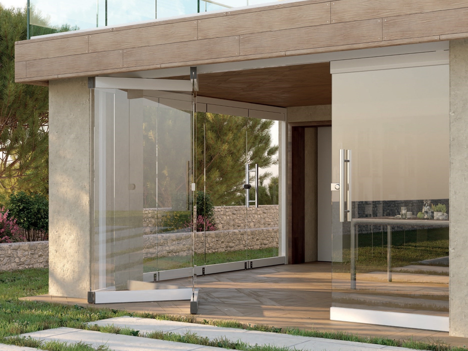 ACCORD by Chirenti - Vetrata con apertura a fisarmonica senza guide a pavimento