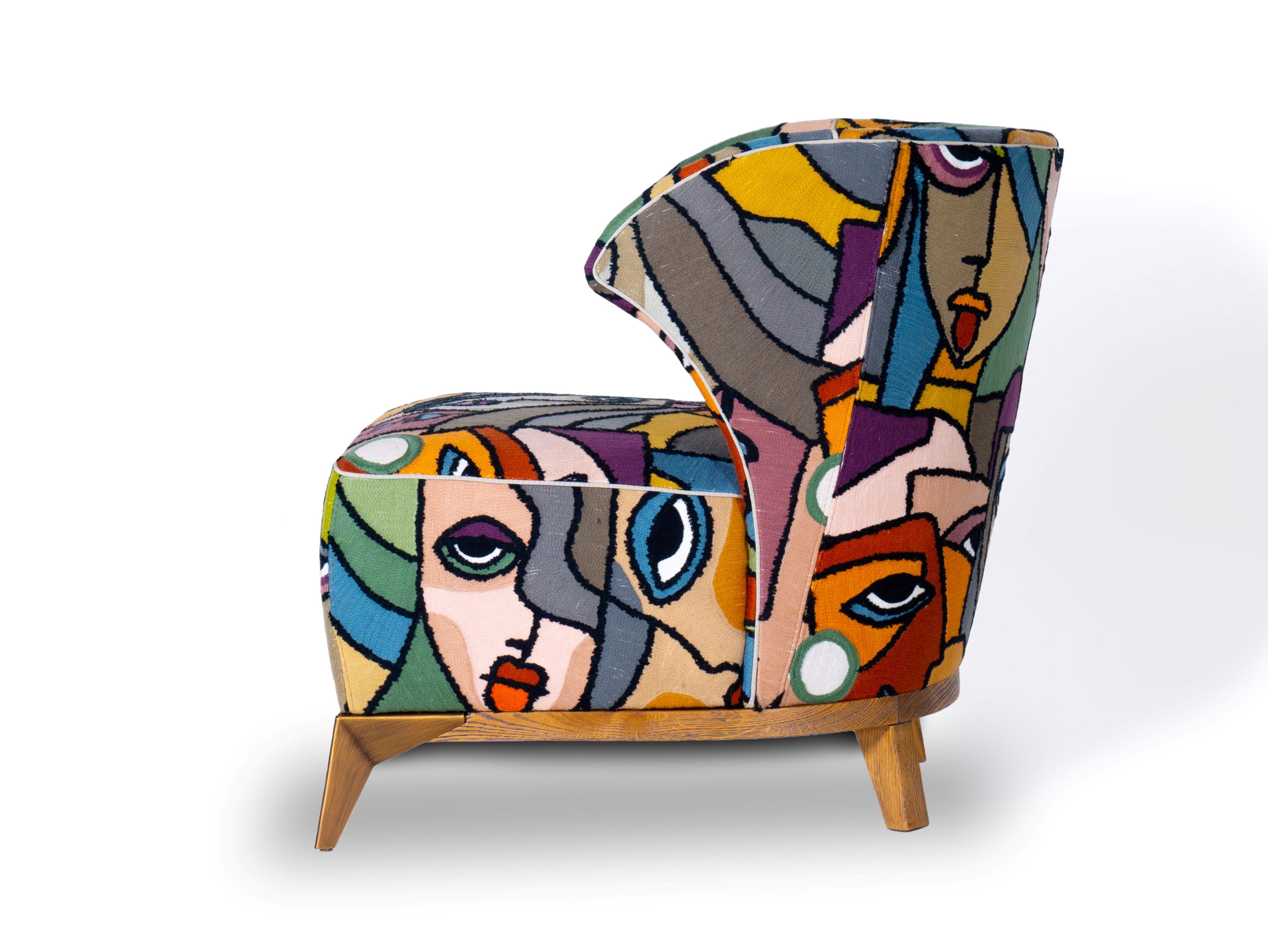 AGOSTINA Fabric easy chair Fabric easy chair with armrests By Mantellassi 1926