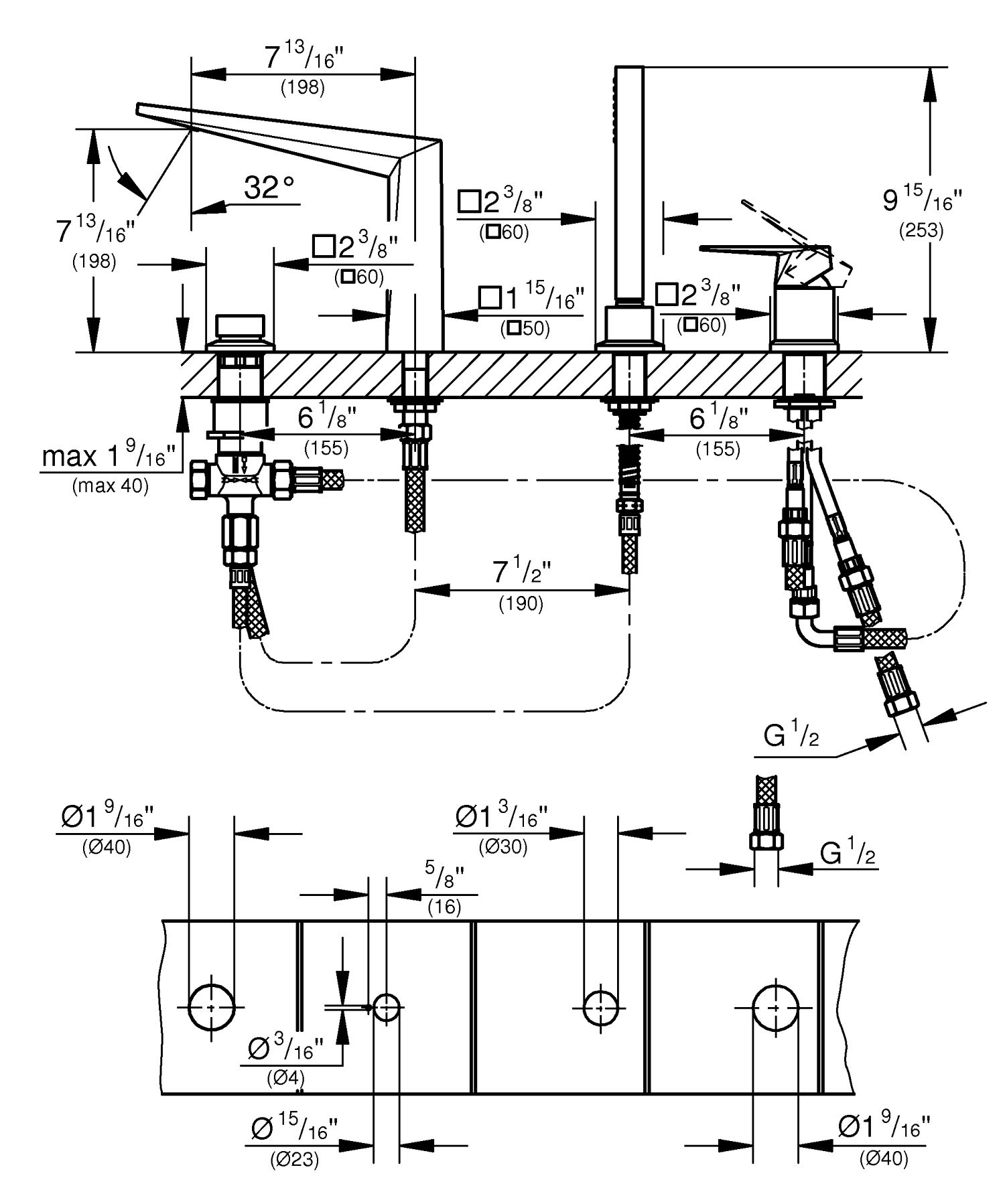 ALLURE BRILLIANT 19787001 Bathtub set Allure Brilliant Collection By