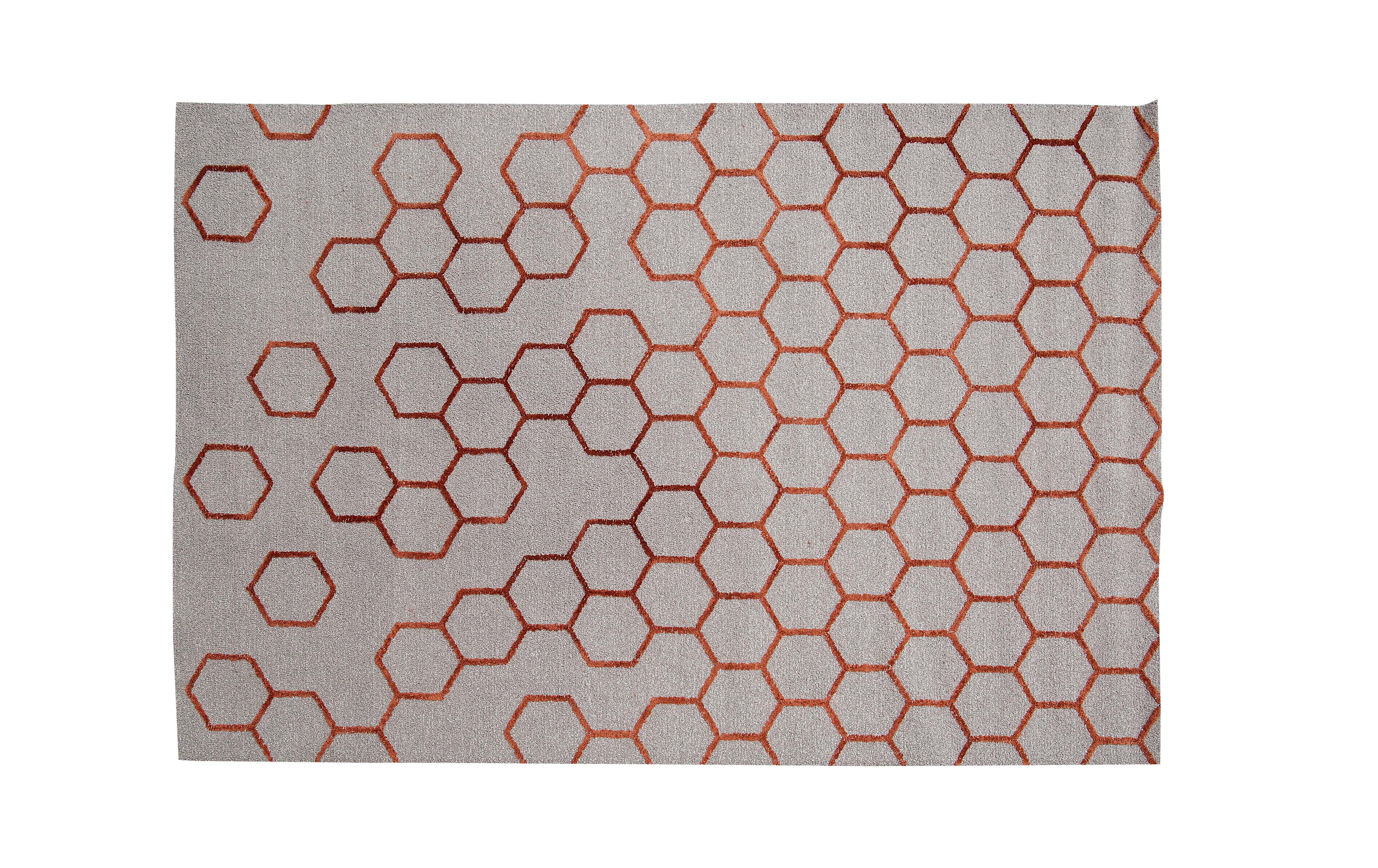 Handmade rectangular wool rug with geometric shapes ALVEO Accessoires