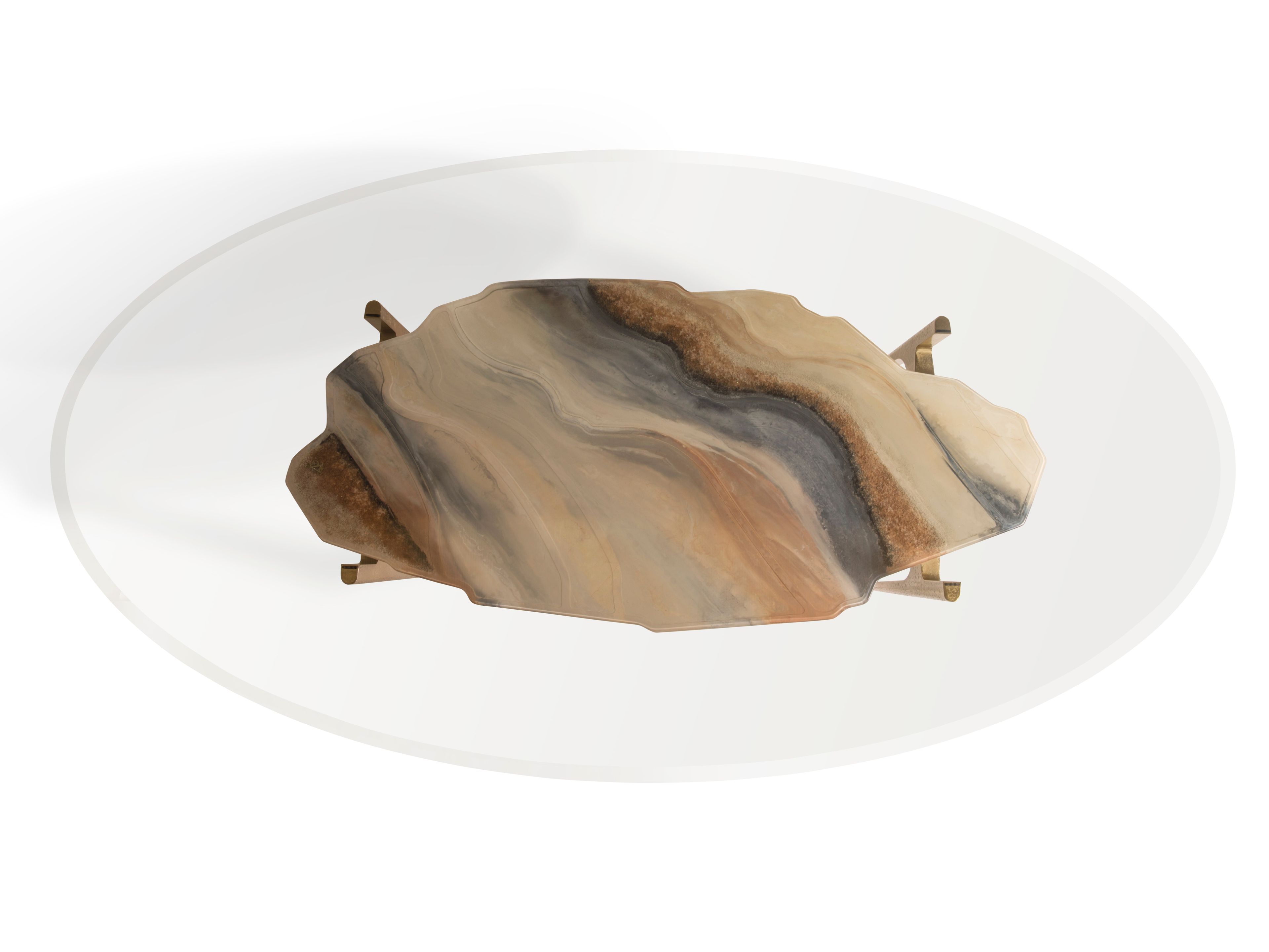 Oval tempered glass living room table ARKADY By Visionnaire