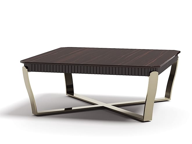 ARISTO XQ by Capital Collection - Tavolino basso quadrato in acciaio e legno