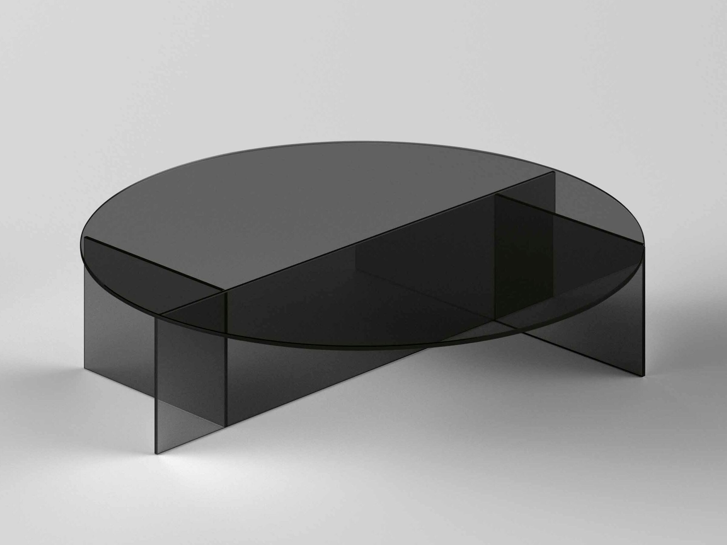 SESTANTE Round low glass coffee table By Tonelli Design design Emilio