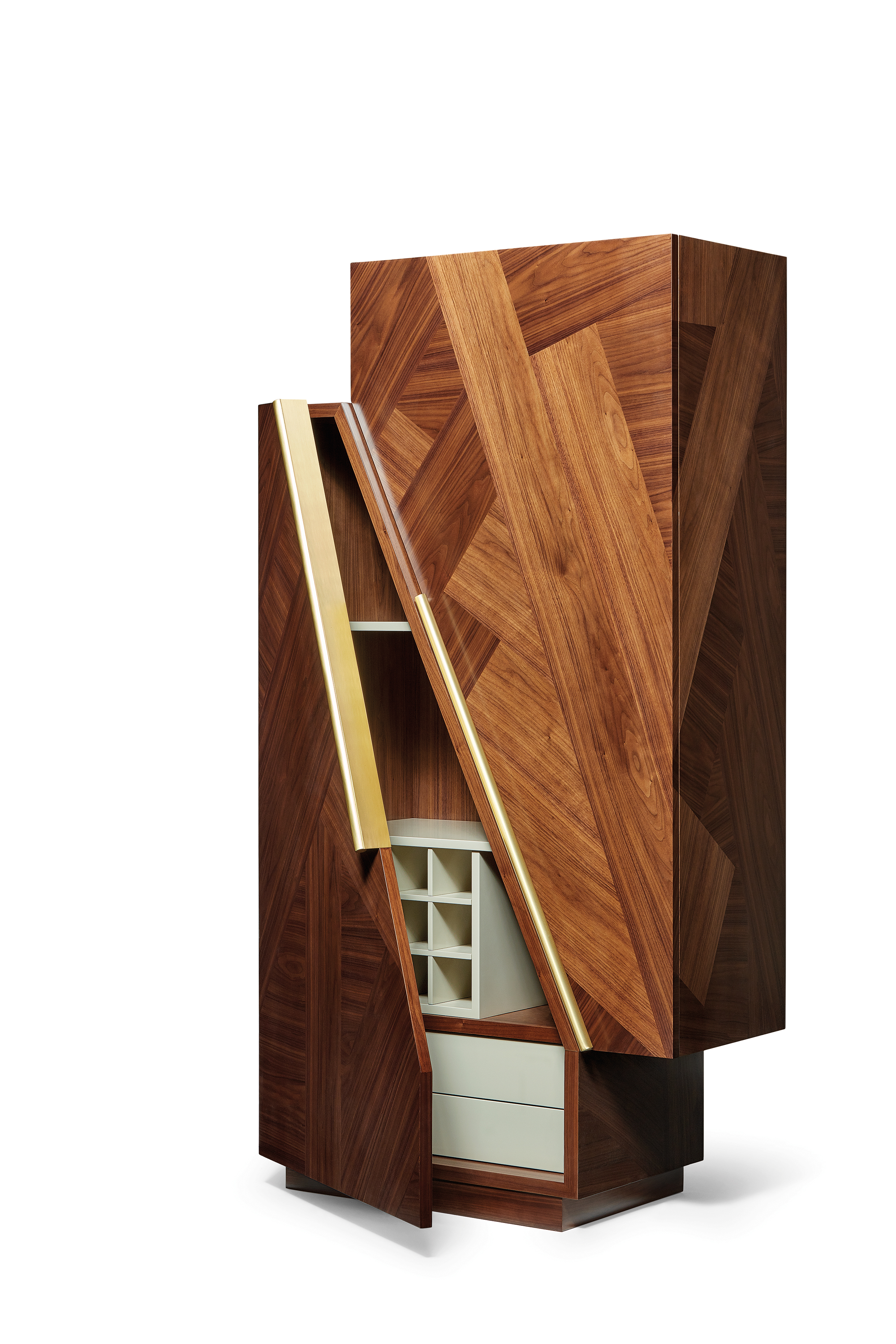 EARTH TO EARTH Wood veneer bar cabinet By Ginger & Jagger