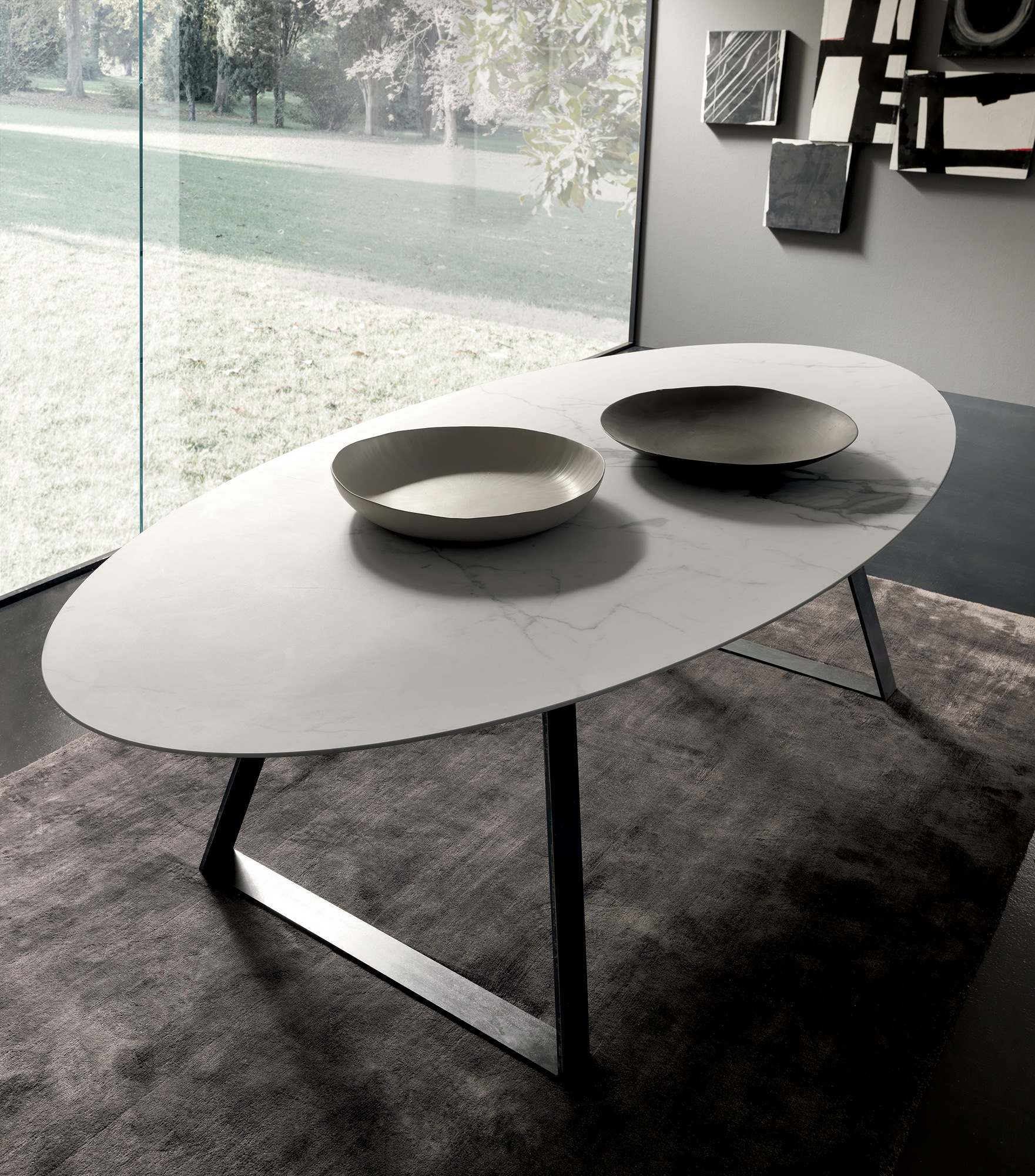 BLADE | Oval table By MODULNOVA design Carlo Presotto, Andrea Bassanello