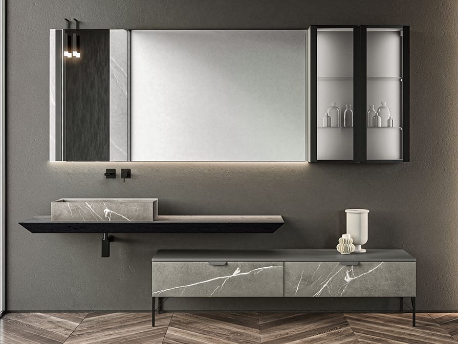 BLUES 4.02 by BMT - Mobile lavabo sospeso con specchio