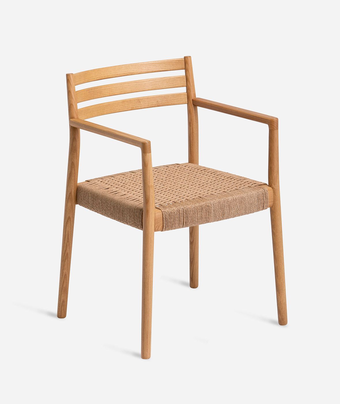 BOGART Rope chair Chair with armrests in wood and rope By Vergés