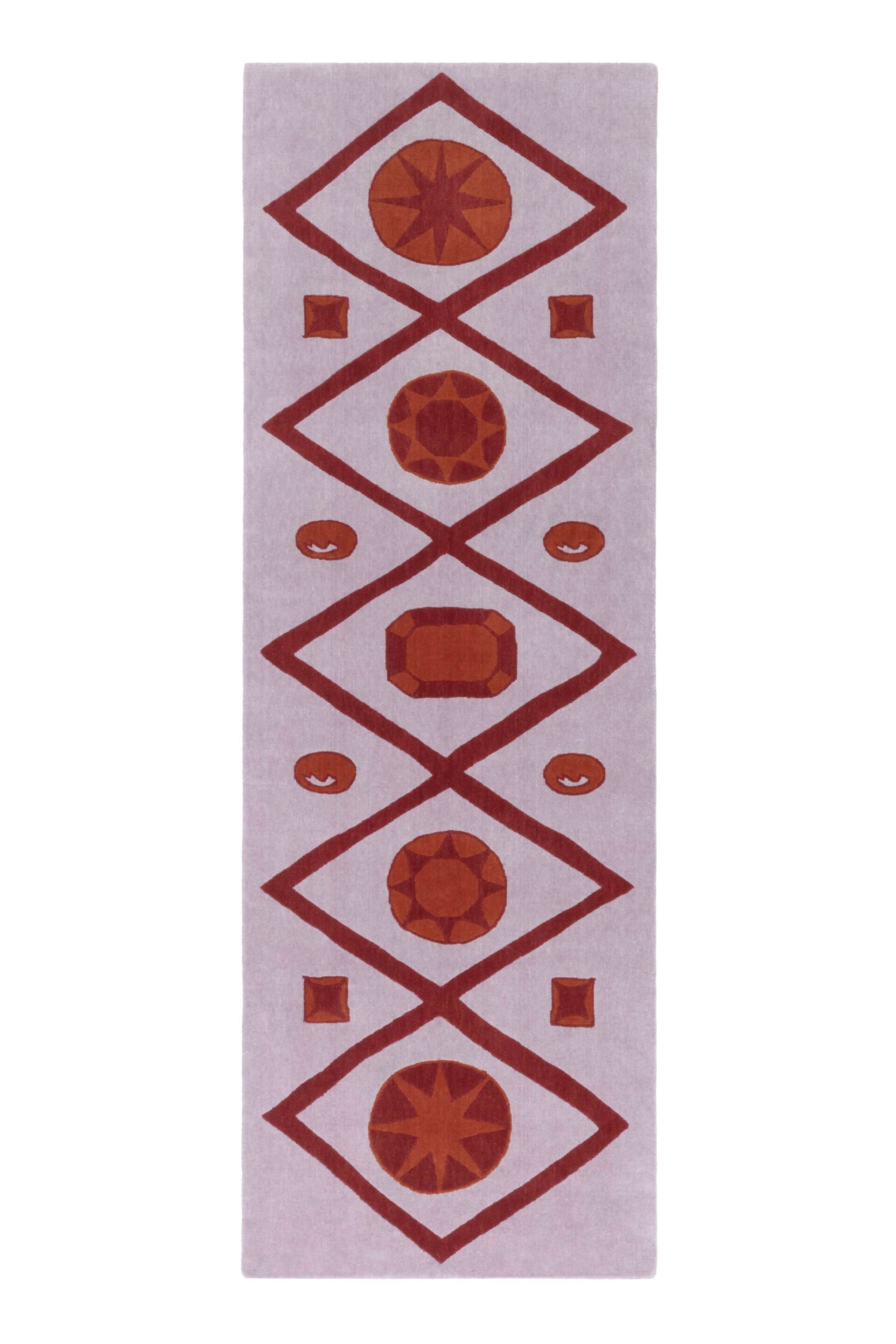 JEWELLED LATTICE RUNNER  by cc-tapis - Tappeto a motivi fatto a mano in lana - 4
